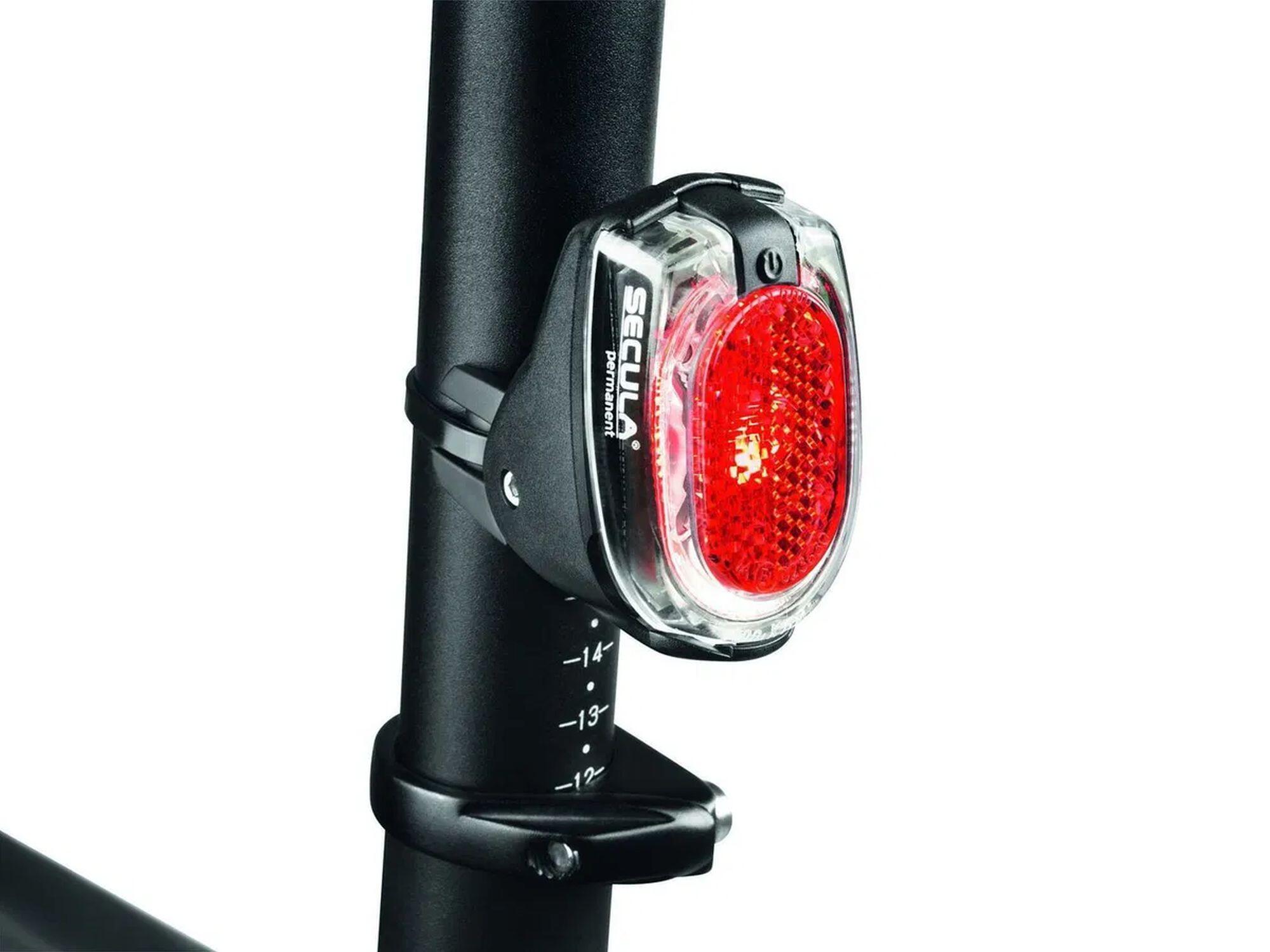 Busch & Müller Akku LED Rücklicht Secula Permanent für Strebenmontage, Schwarz 5/7