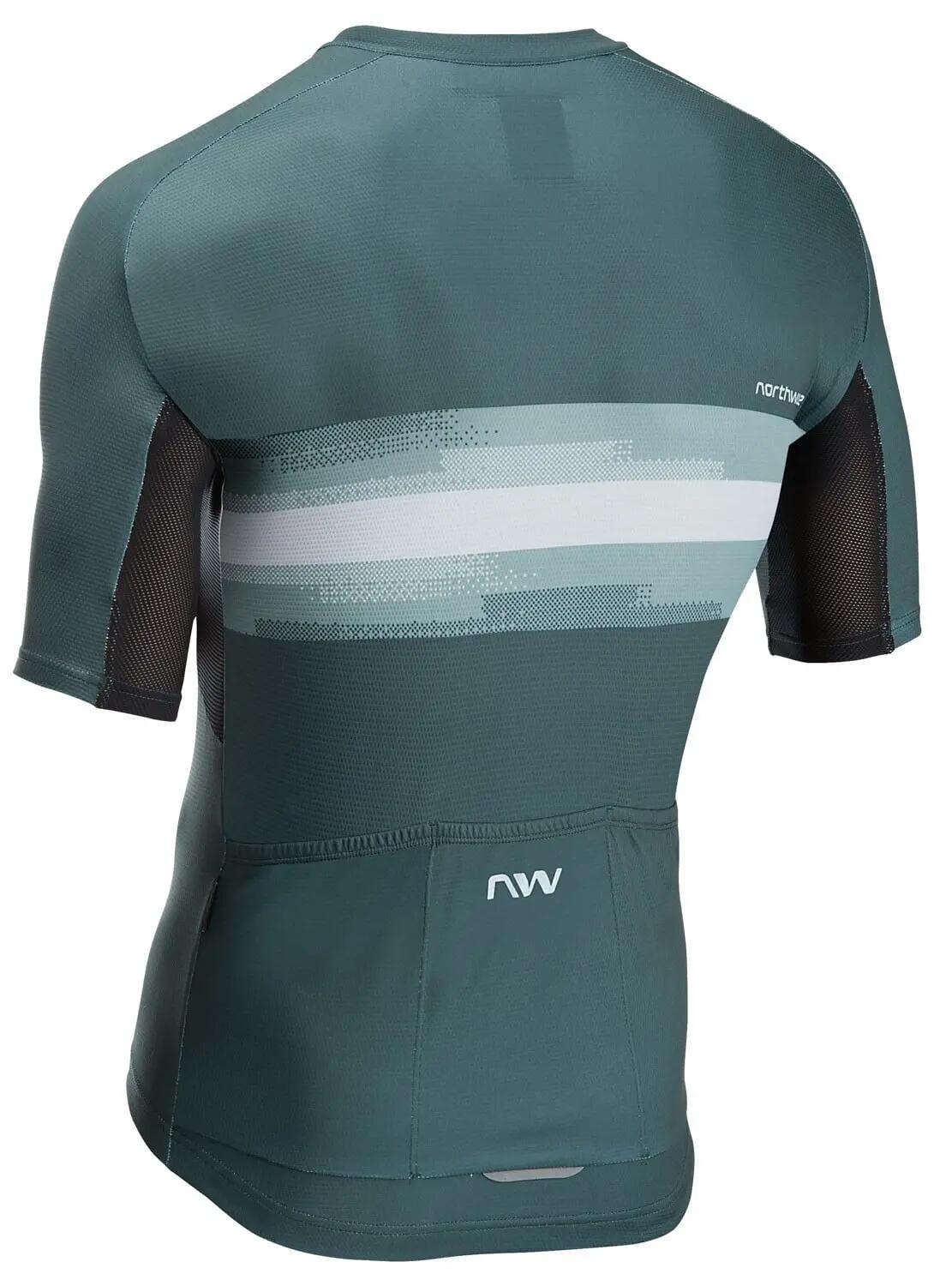 Tricou ciclism Northwave Force Evo - sage/gri deschis | jersey vară 2/2