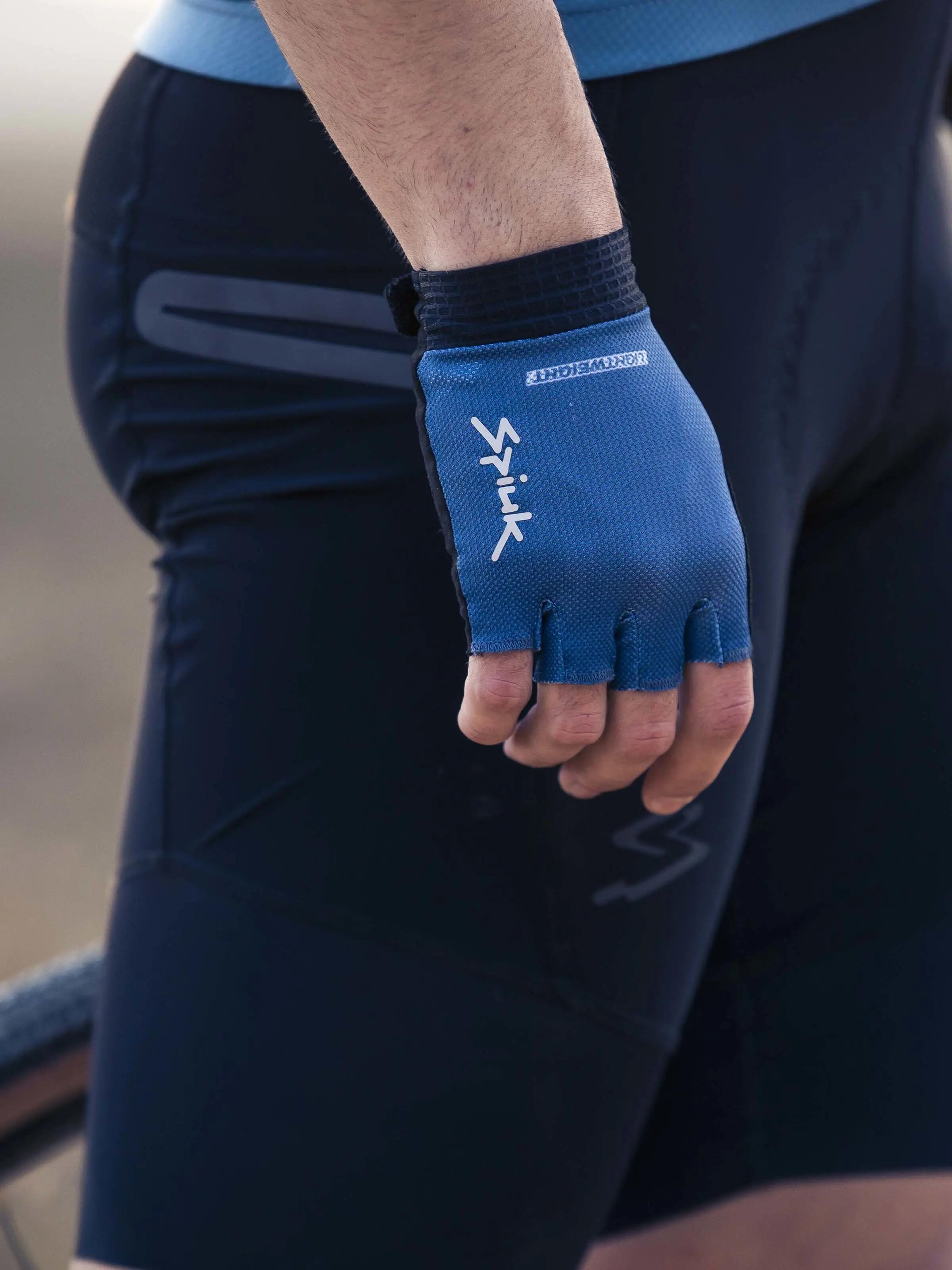 Manusi ciclism degete scurte HELIOS gloves - albastru negru 4/5