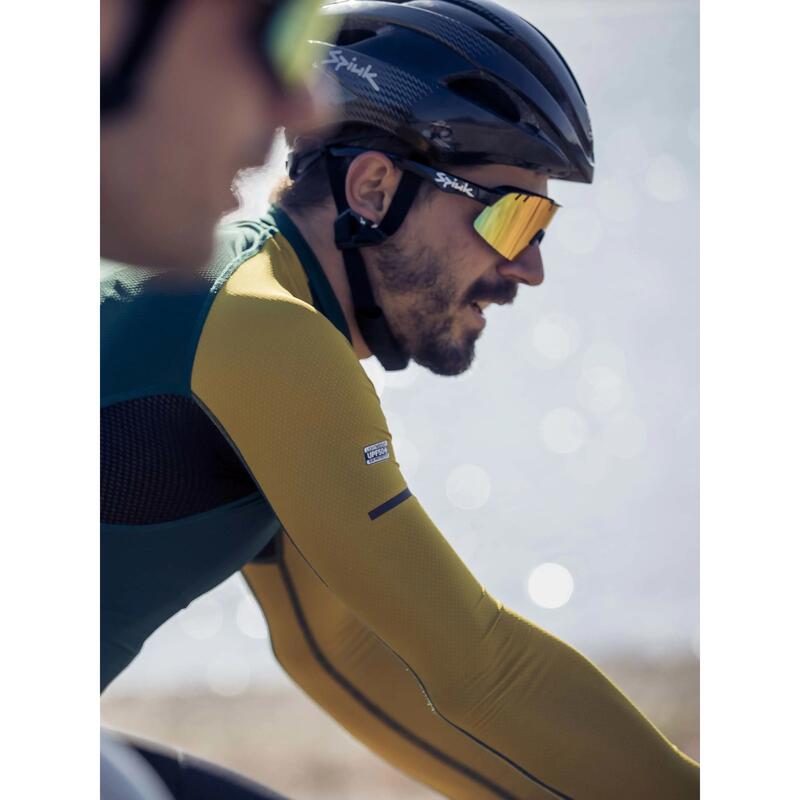Tricou ciclism mânecă lungă pentru bărbați HELIOS SUMMER LS JERSEY - verde galb…