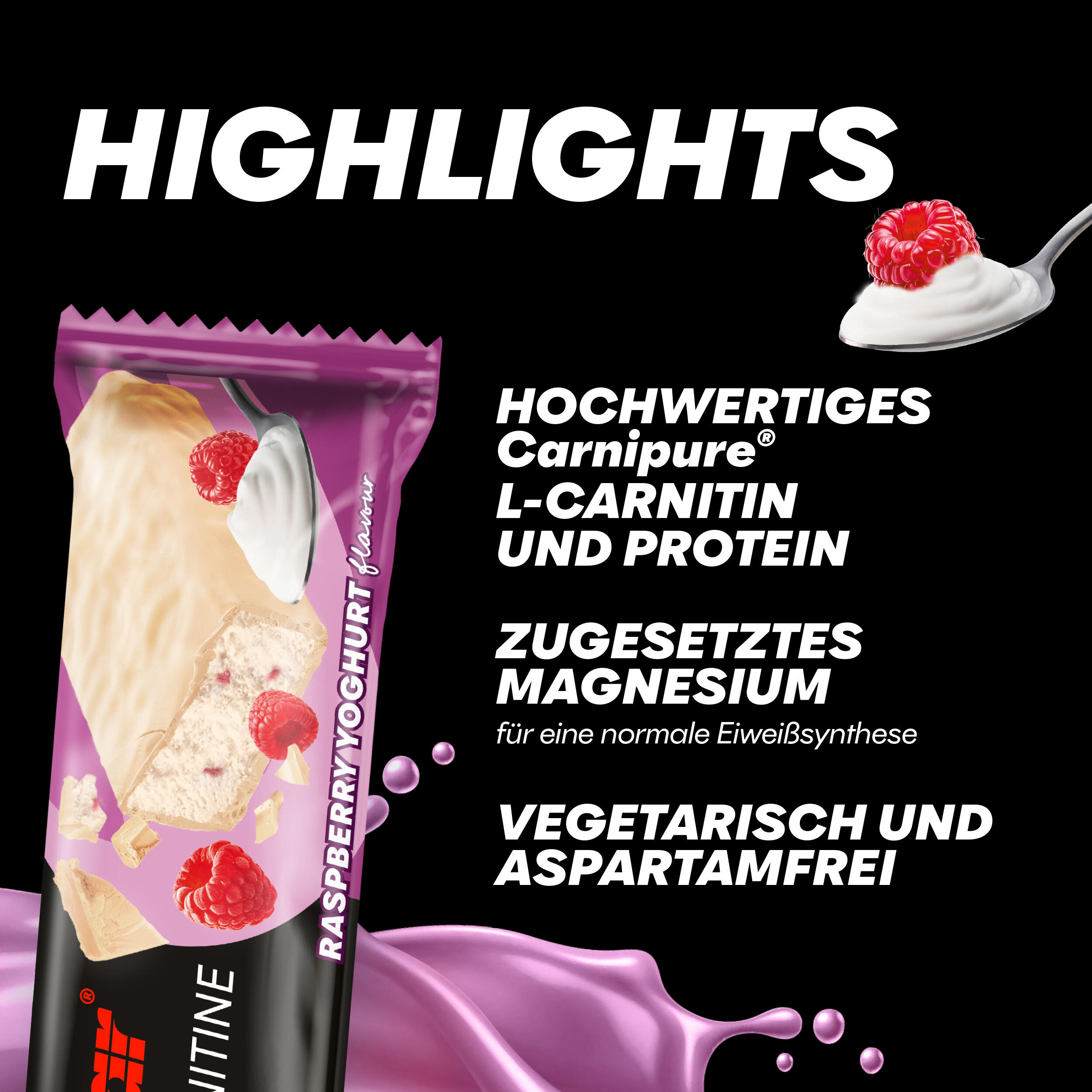 PowerBar - Protein Plus + L-Carnitina 1 barrita x 35 gr - Barritas con Carnitina 3/4
