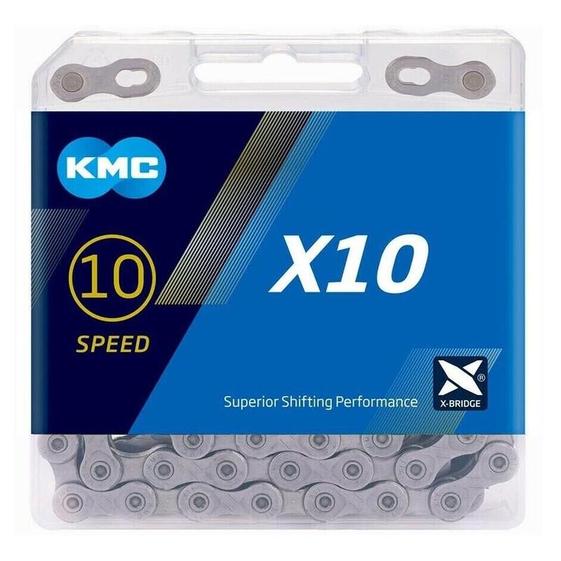 Lanț bicicletă KMC X10 EPT, 10 viteze, 116 zale, argintiu