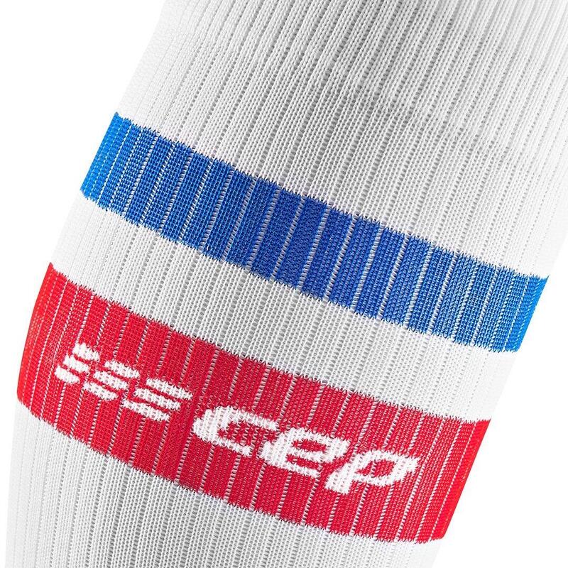 Sosete de compresie pentru femei 80's women socks - alb rosu albastru