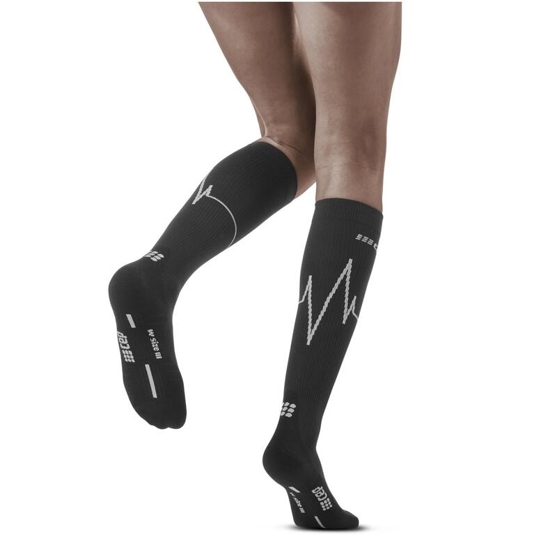 Sosete de compresie pentru femei Heartbeat Woman Tall comp - negru alb dark clo…