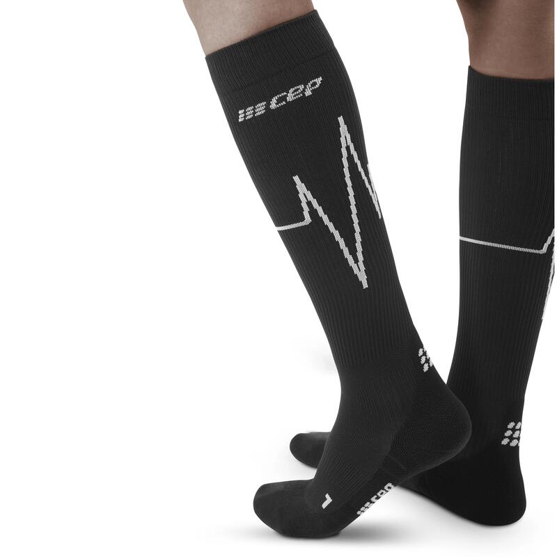 Sosete de compresie pentru femei Heartbeat Woman Tall comp - negru alb dark clo…