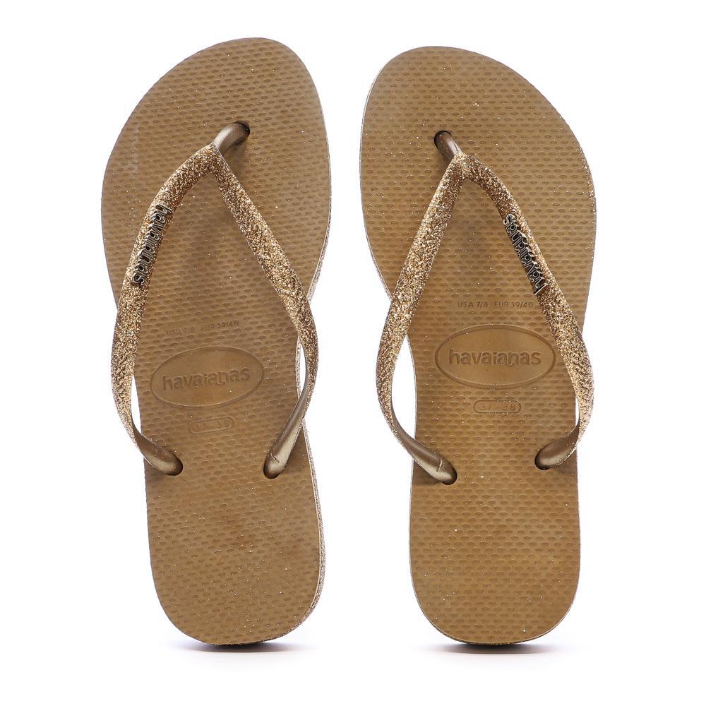 Infradito Donna Havaianas Slim Platform Sparkle Marroni/Oro 3/5