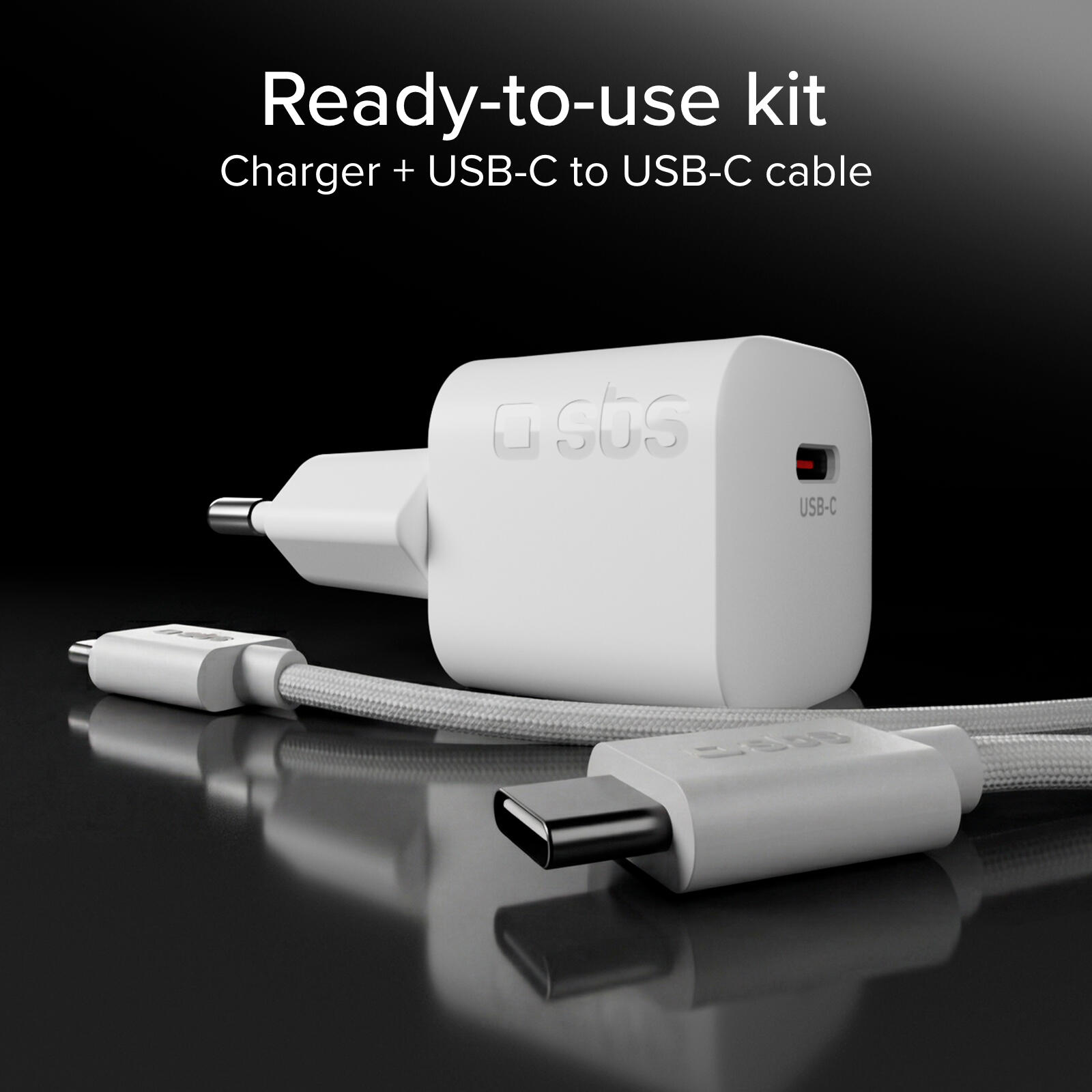 Kit chargeur USB-C 20W Power Delivery avec câble USB-C tressé de 1,5 m 6/7