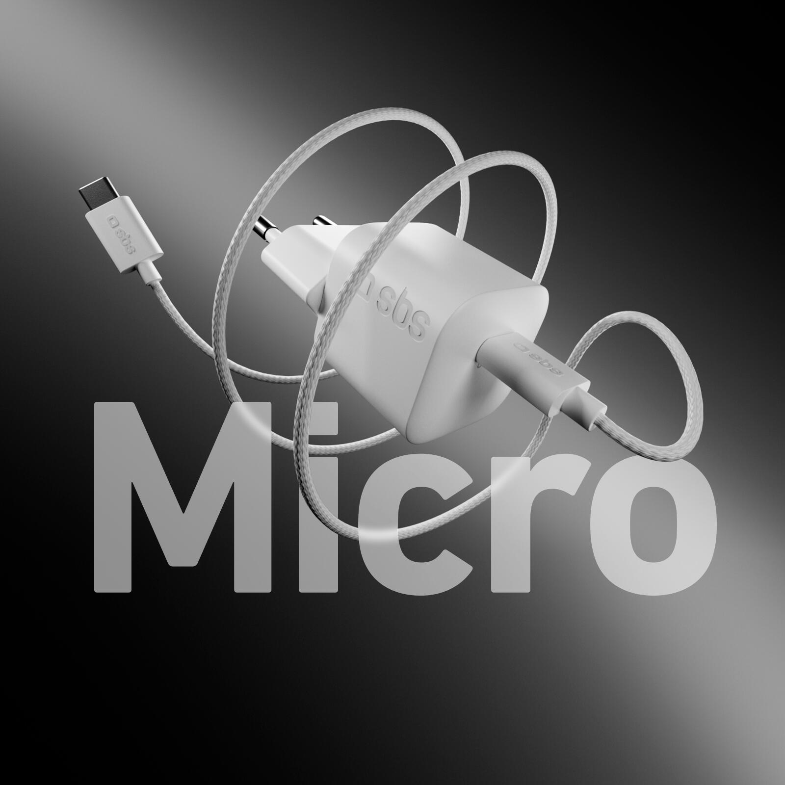 Kit chargeur USB-C 20W Power Delivery avec câble USB-C tressé de 1,5 m 3/7
