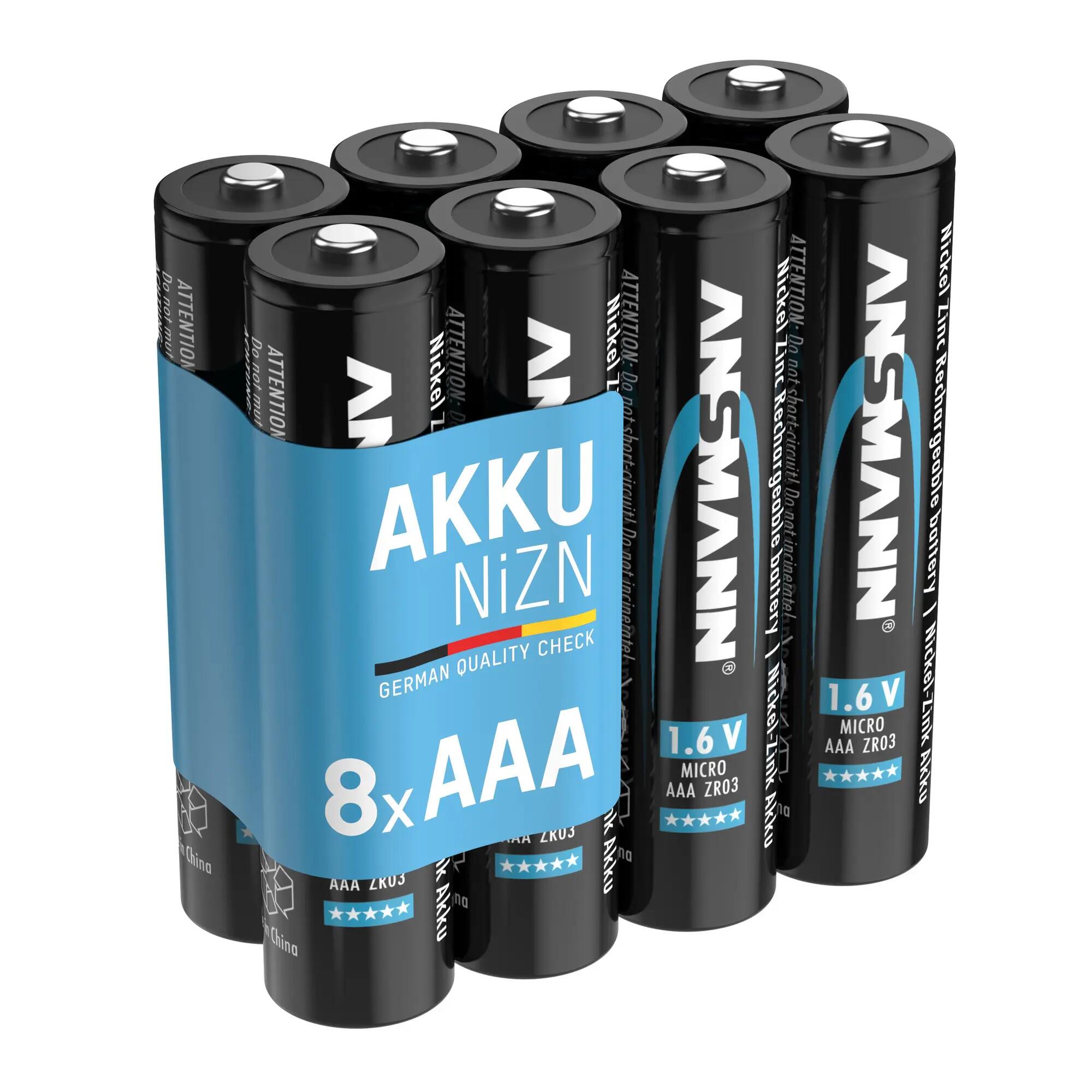 NiZn Akku AAA 900mWh- 8 Stück 1/7