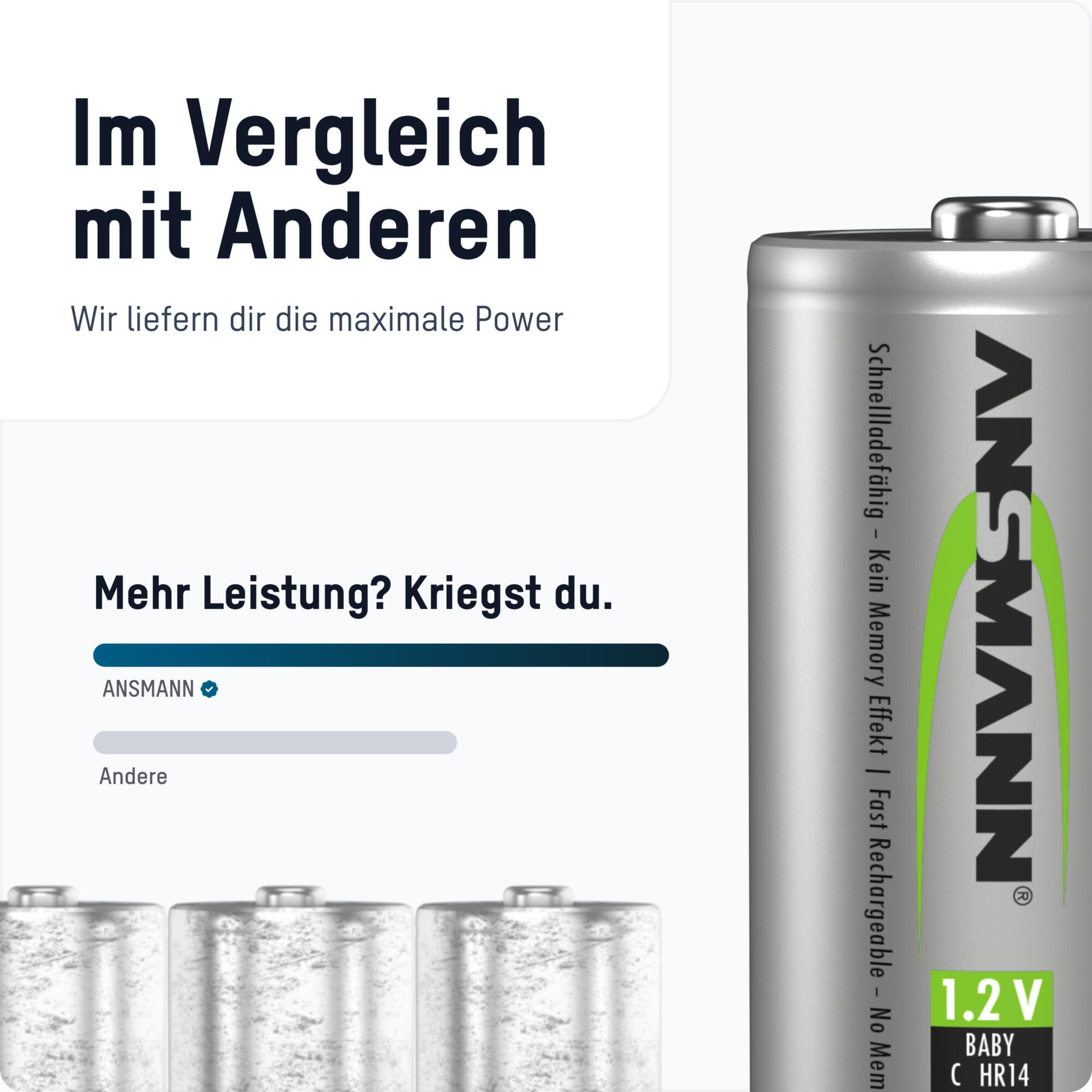 Baby C Akku 2500 mAh Geringe Selbstentladung 4/7