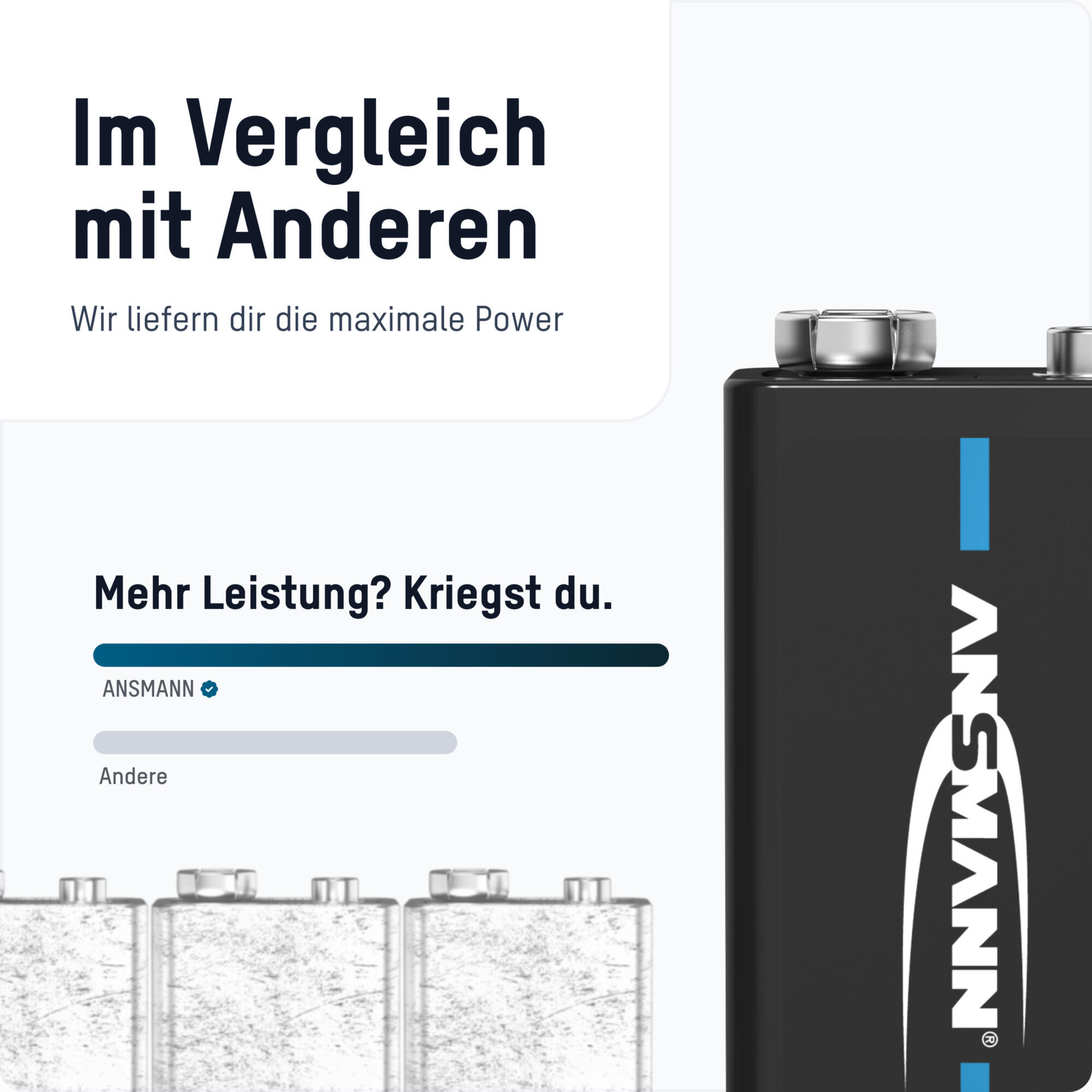 Akku E-Block 9V 280 mAh Ni-MH, 2 Stück, wiederaufladbar 4/7