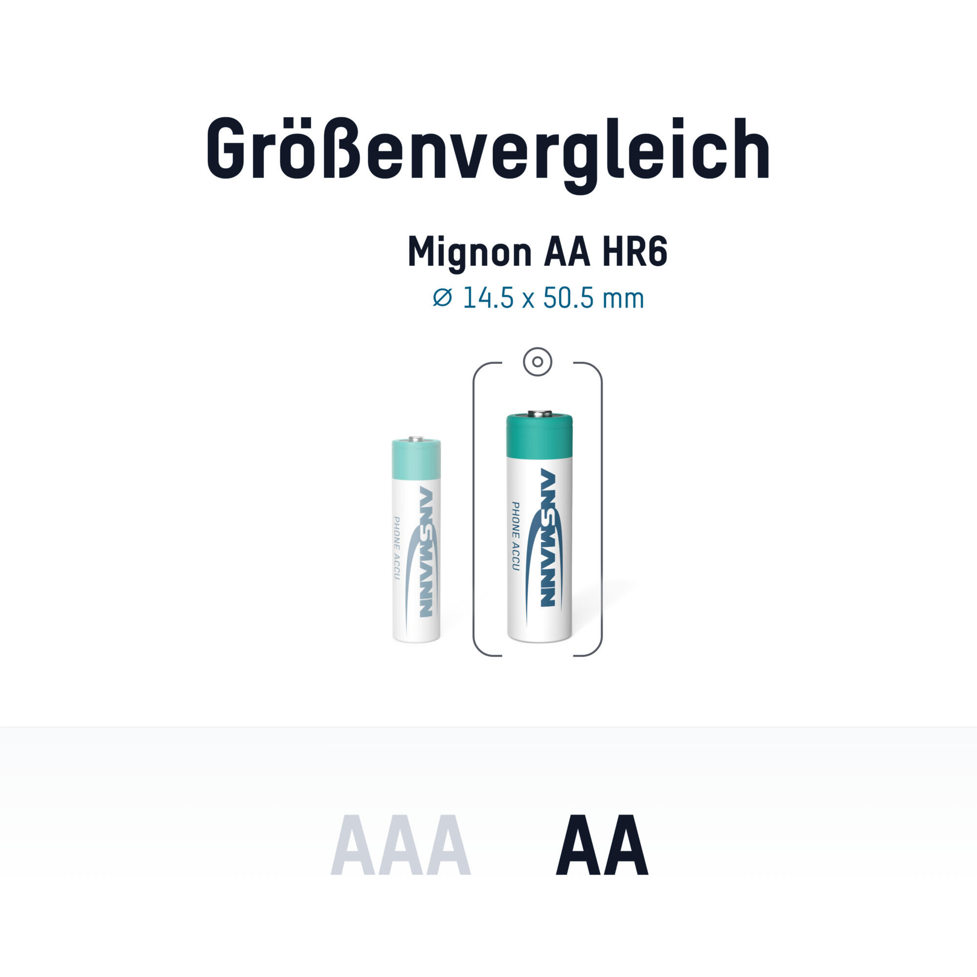 Telefon Akku Mignon AA LR06 1300 mAh 1,2V Ni-MH, 2 Stück 2/7