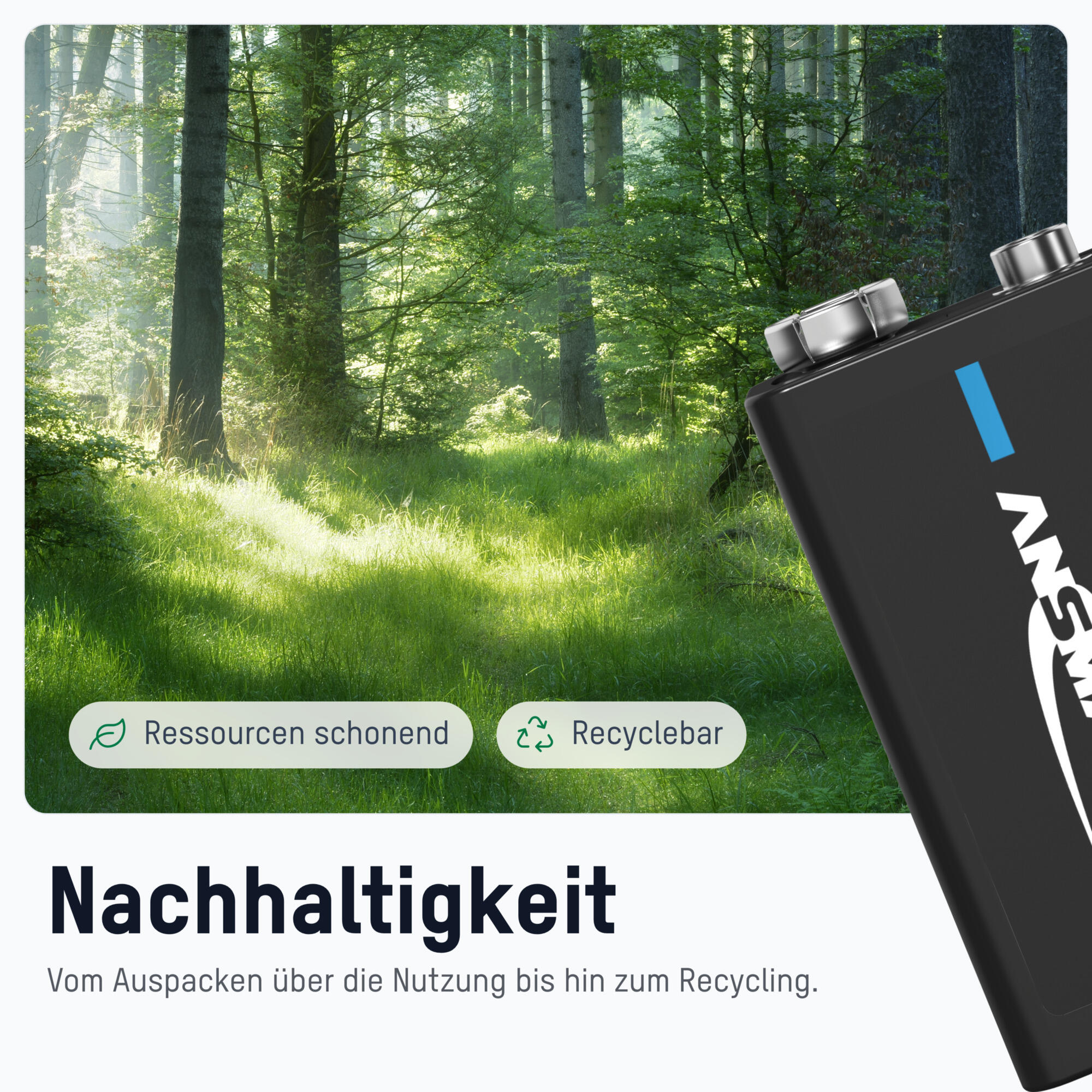 Akku E-Block 9V 280 mAh Ni-MH, 2 Stück, wiederaufladbar 2/7