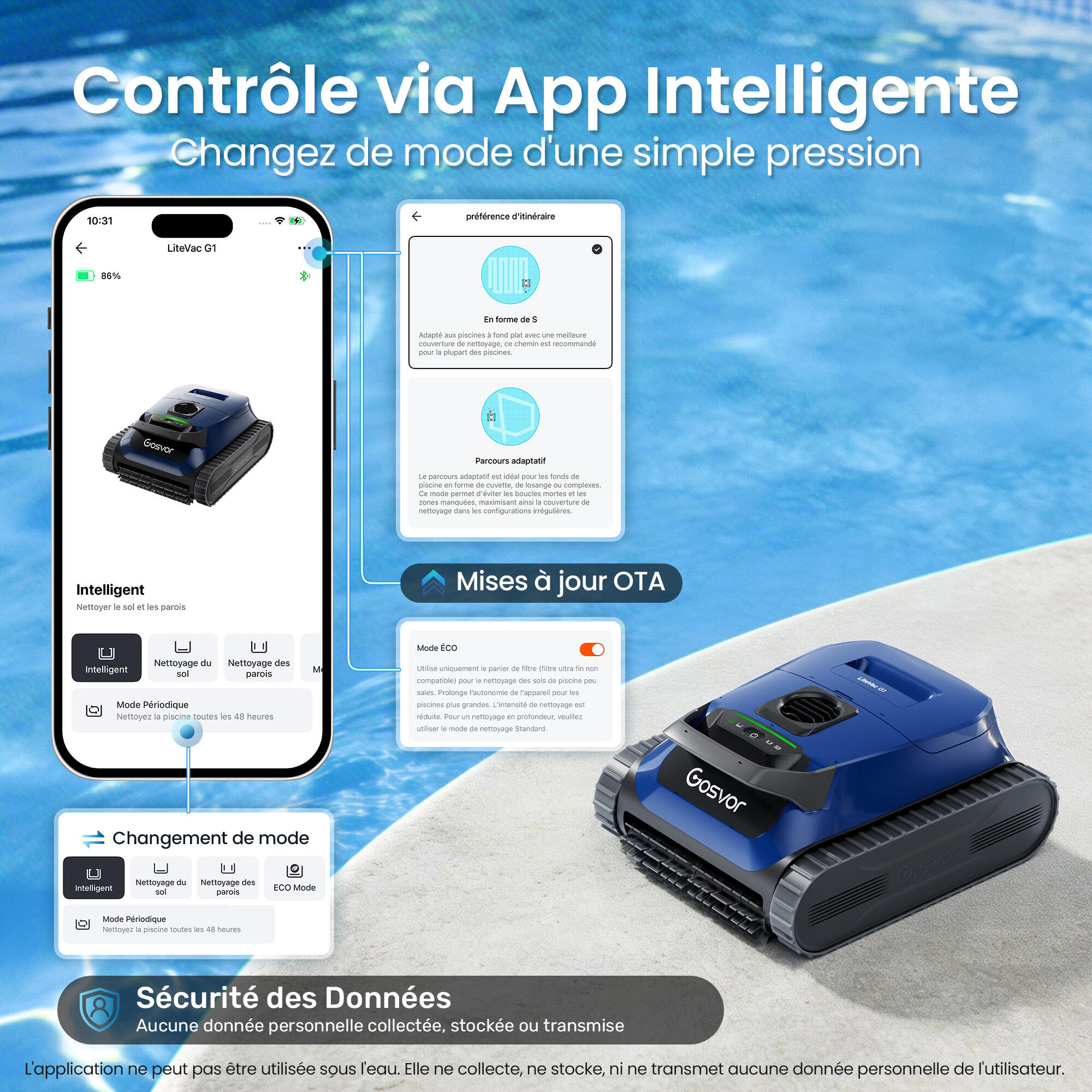 Gosvor LiteVac G1 Robot nettoyeur de piscine sans fil 4/10
