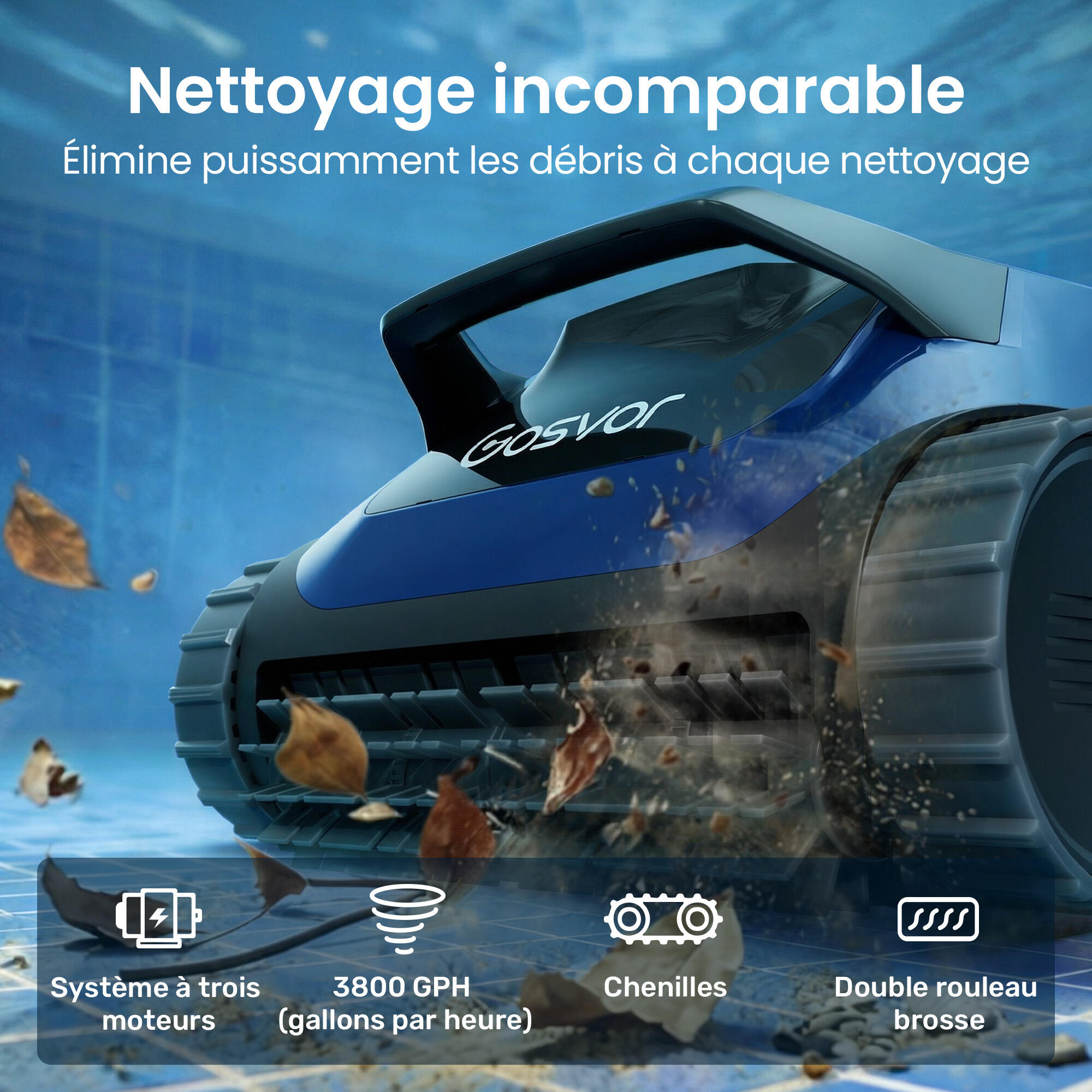 Gosvor LiteVac G1 Robot nettoyeur de piscine sans fil 2/10