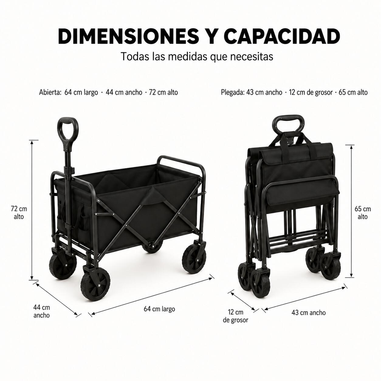 Chariot pliable tout-terrain capacité 75 kg 5/7