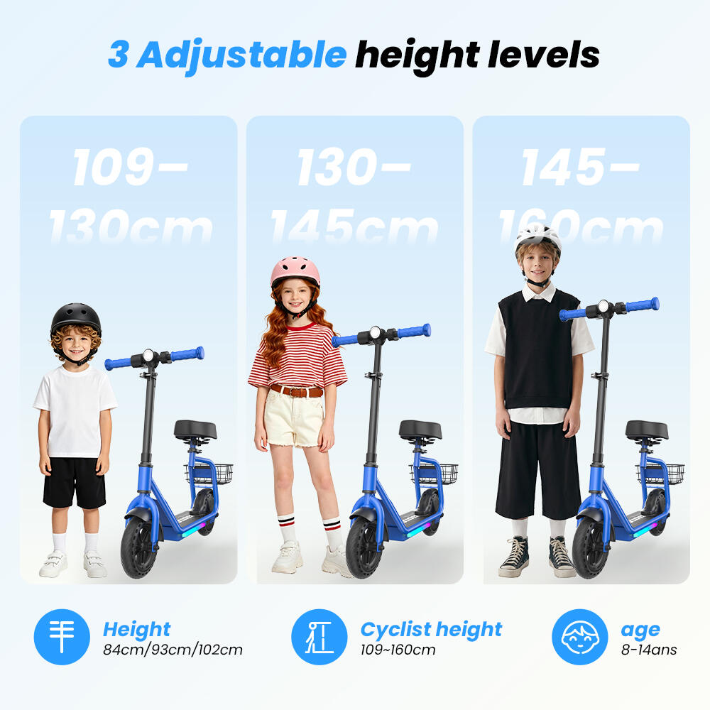 Patinete eléctrico infantil iScooter iK7 con cesta 9/15
