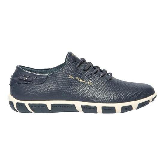 Baskets - Mode - Femme - Cuir, Lacets, Talon 25 mm - JAZARU - Bleu