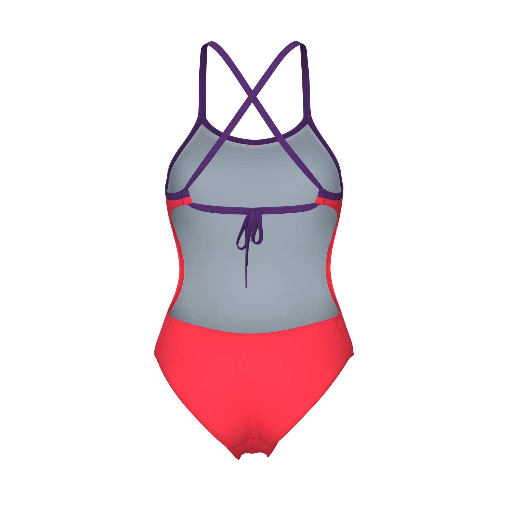Maillot de bain Arena Tie Back Solid Corail/Prune 6/10