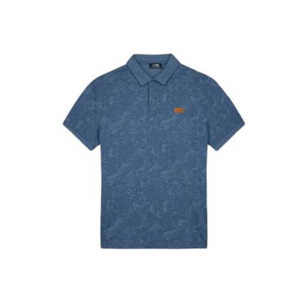 Polo - homme - manches courtes, col boutonné - paccopol - bleu