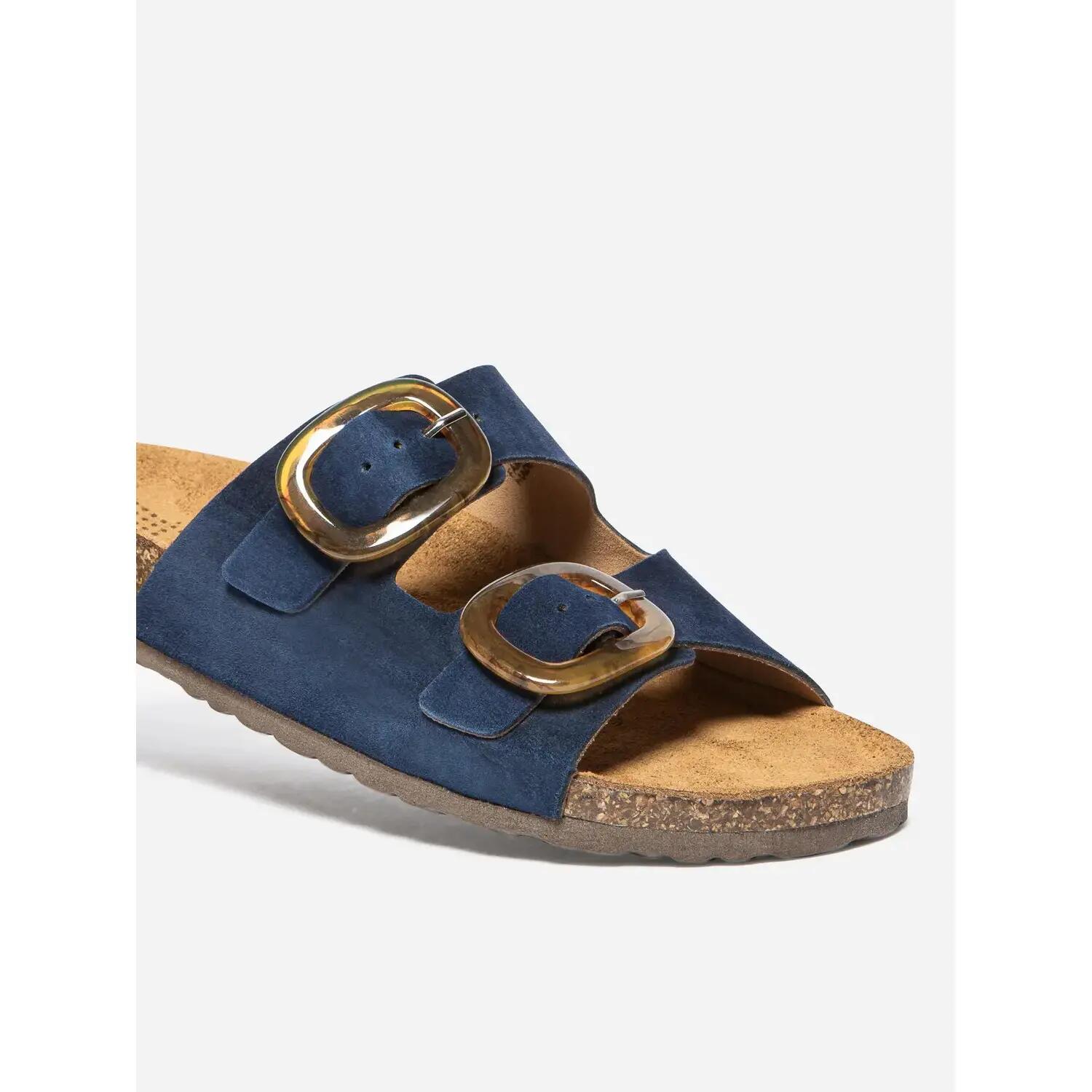 Mules - Femme - Fermeture boucle, Talon 20 mm - Rayanna - Bleu marine 4/4