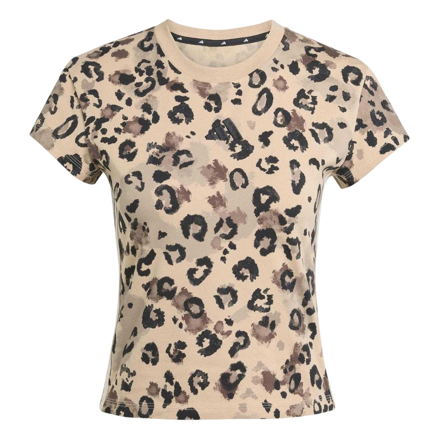Adidas Womens/Ladies Leopard Print Jersey Crew Neck T-Shirt