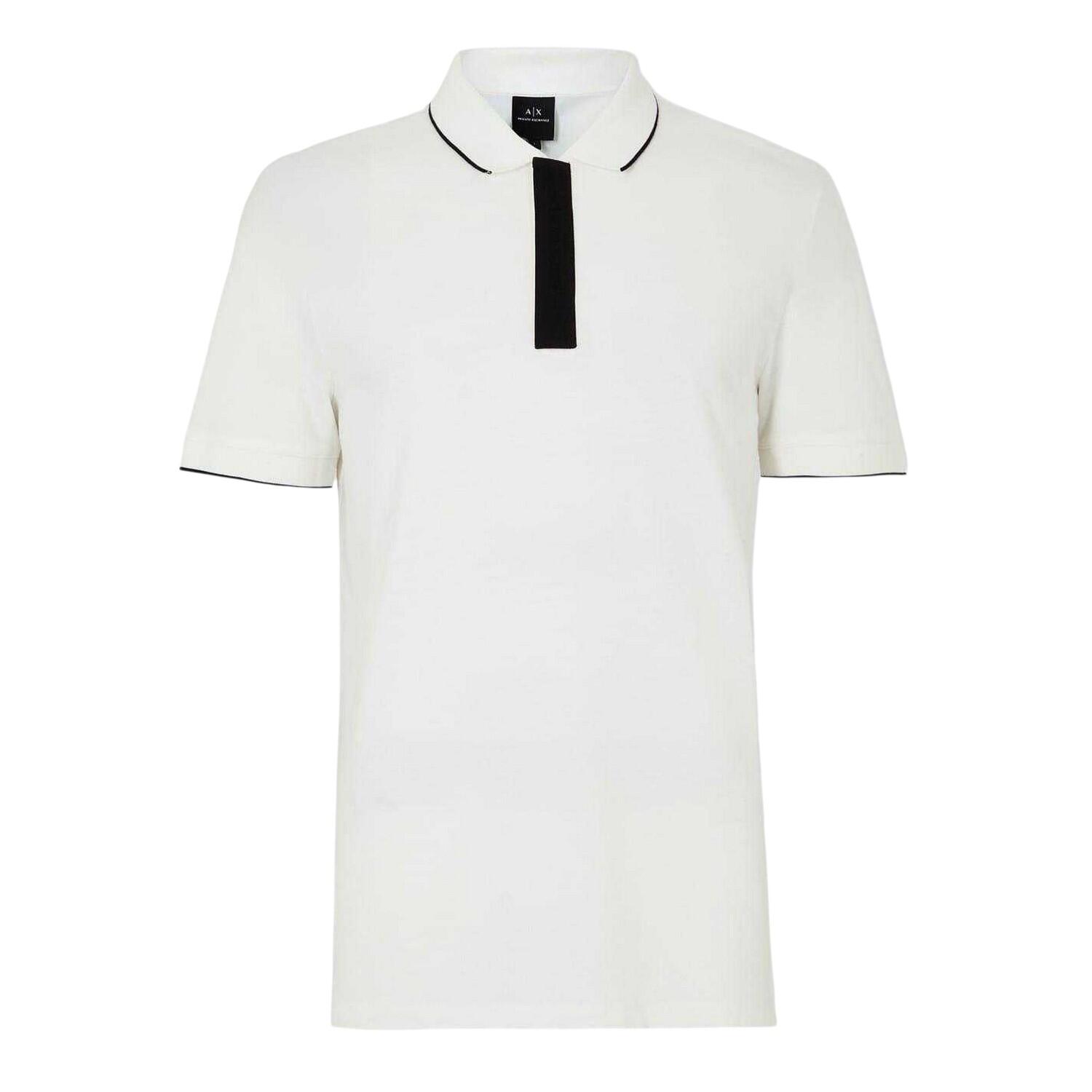 Armani Exchange Mens Stripe Quarter Zip Polo Shirt