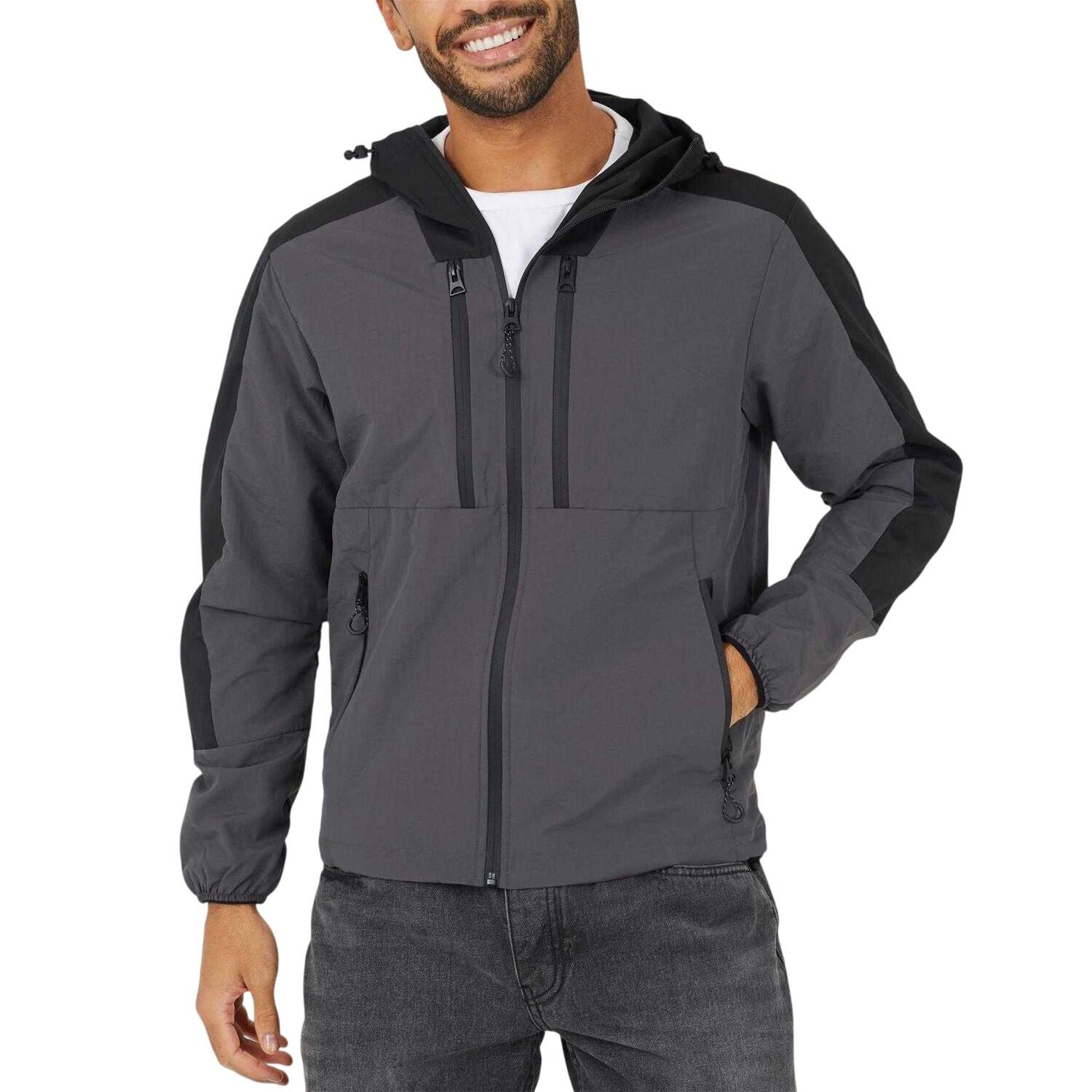 Brave Soul Mens Colour Block Windrunner Jacket