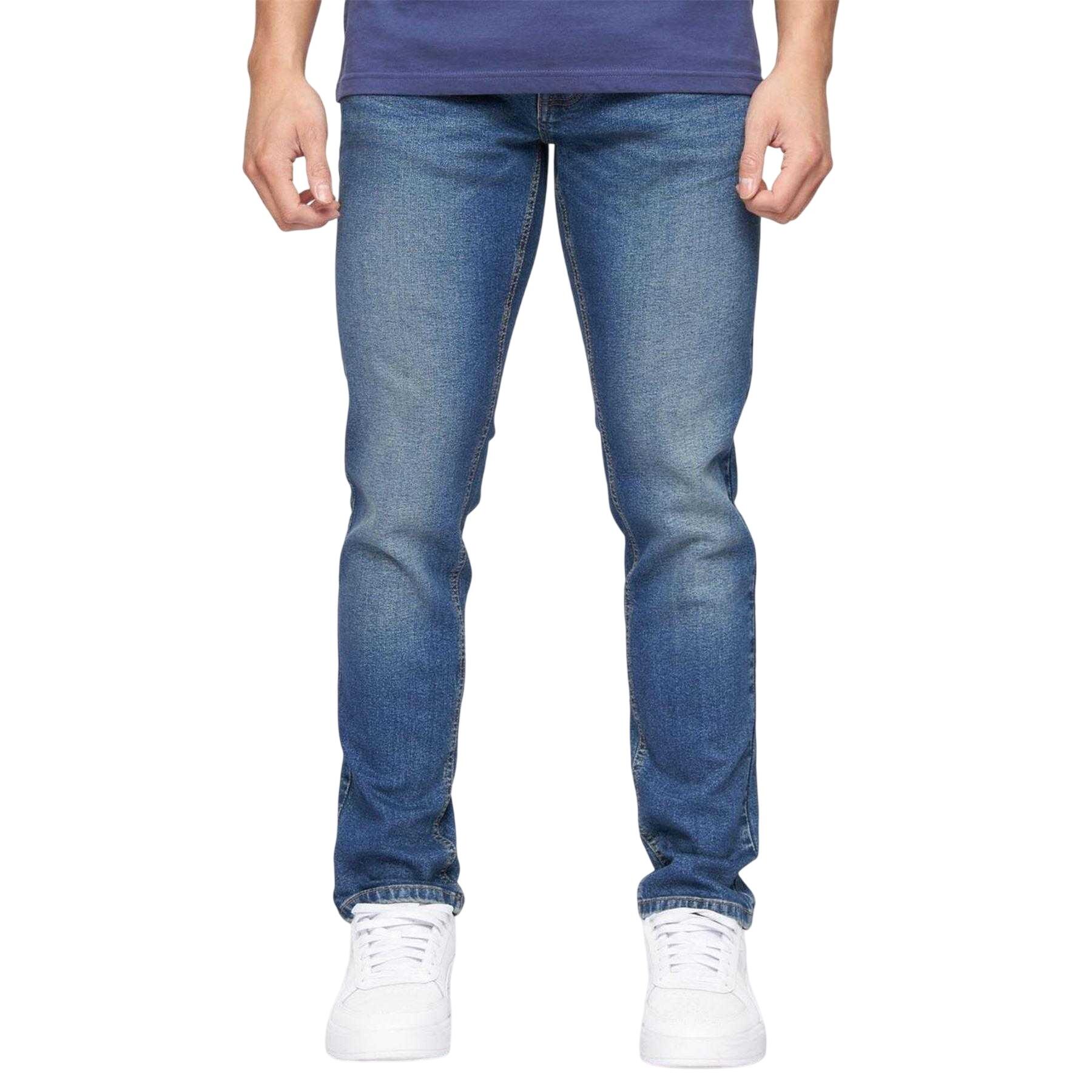 Crosshatch Mens Buraca Stonewashed Slim Jeans