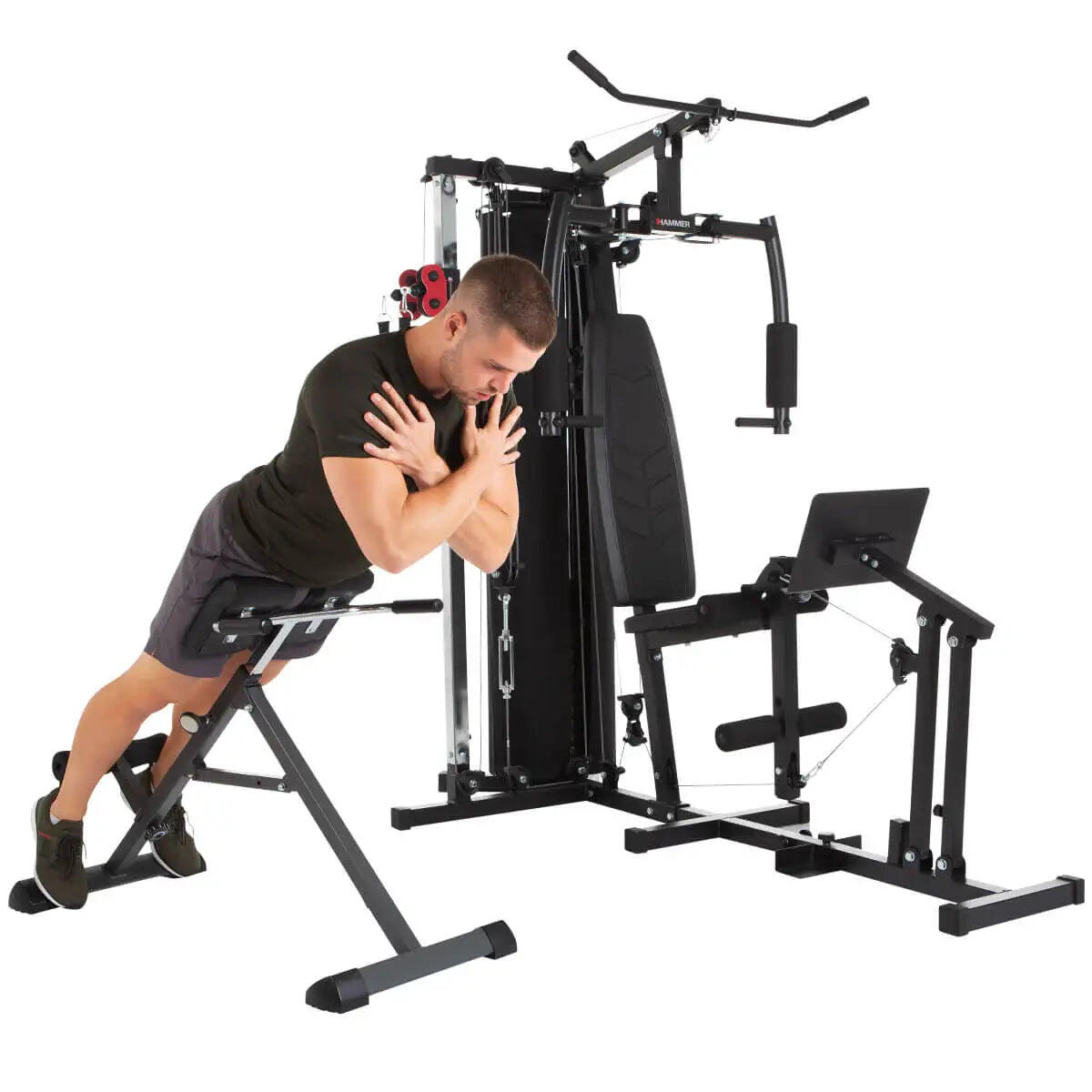 Multigimnasio Ferrum TX4 con prensa de piernas y entrenador de espalda 8/15