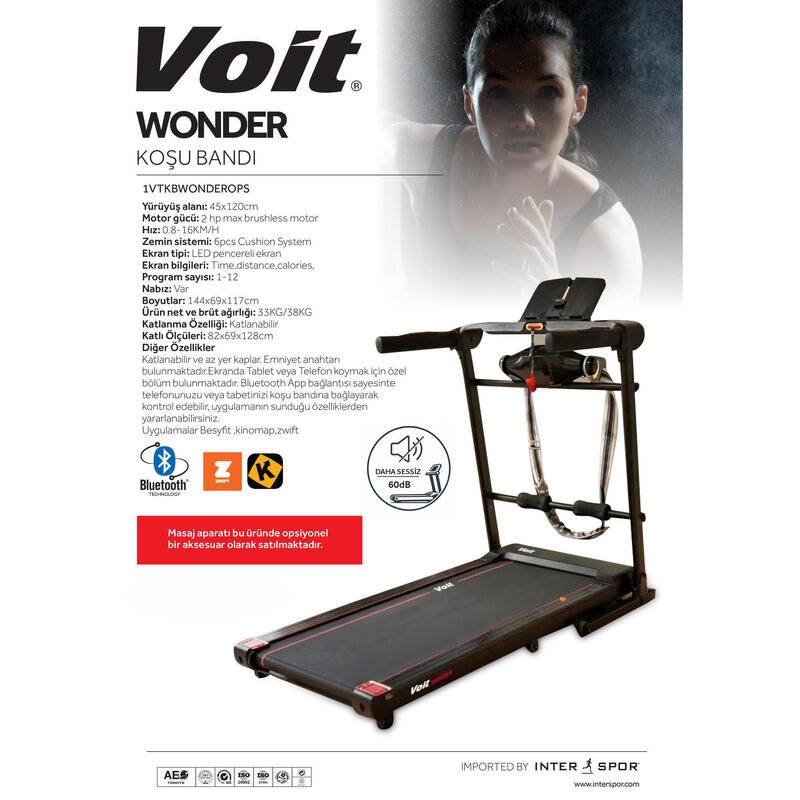 Voit Wonder Masajlı Katlanabilir Koşu Bandı