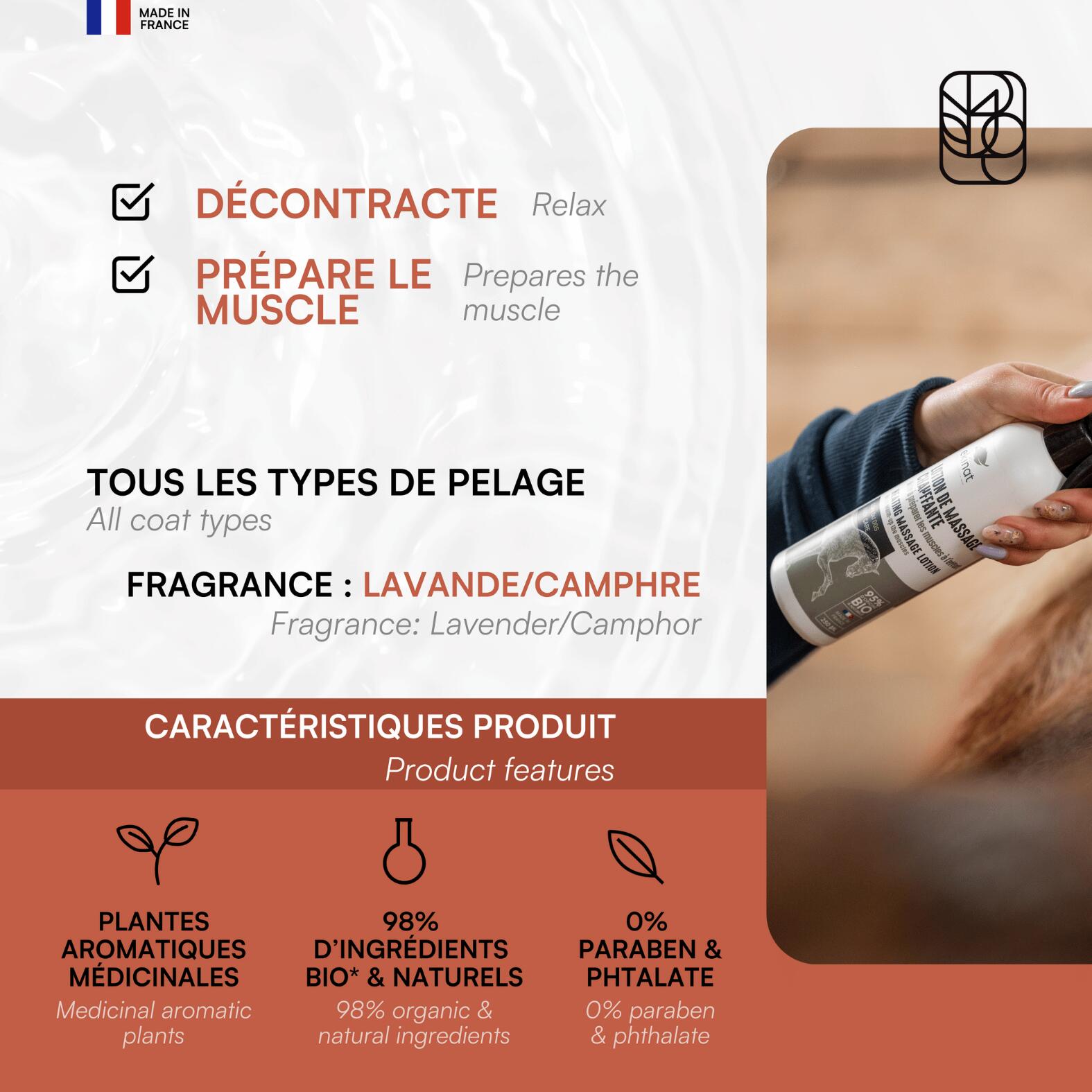 Lotion de massage chauffante Ekinat 2/8