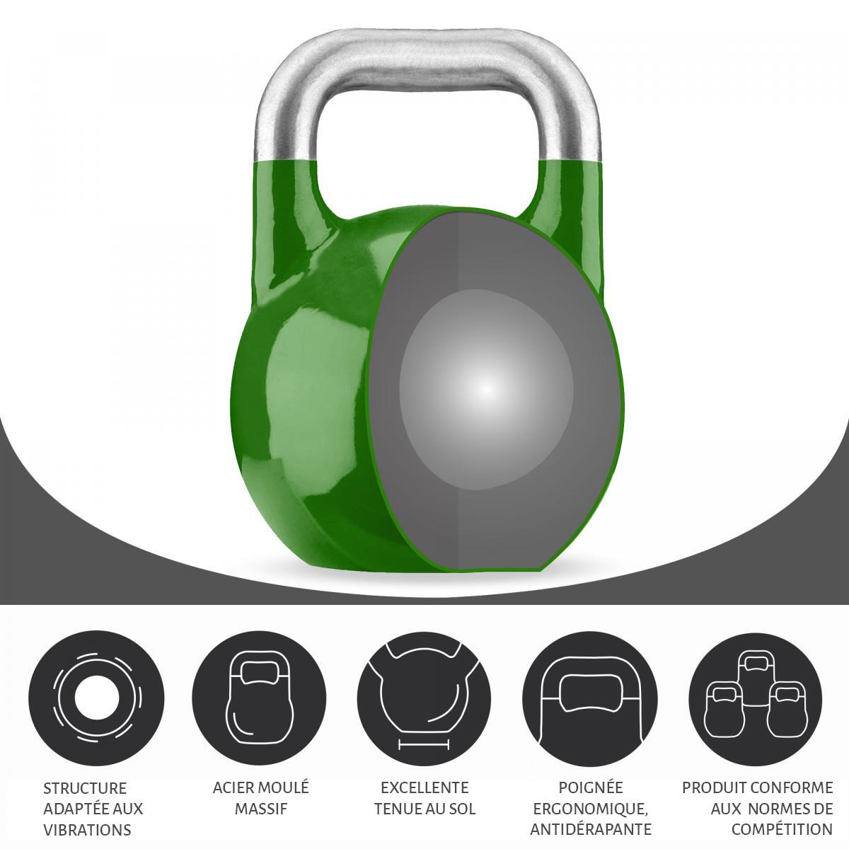 KETTLEBELL DE COMPÉTITION | MUSCULATION | POIDS AU CHOIX DE 8KG À 40KG 4/7