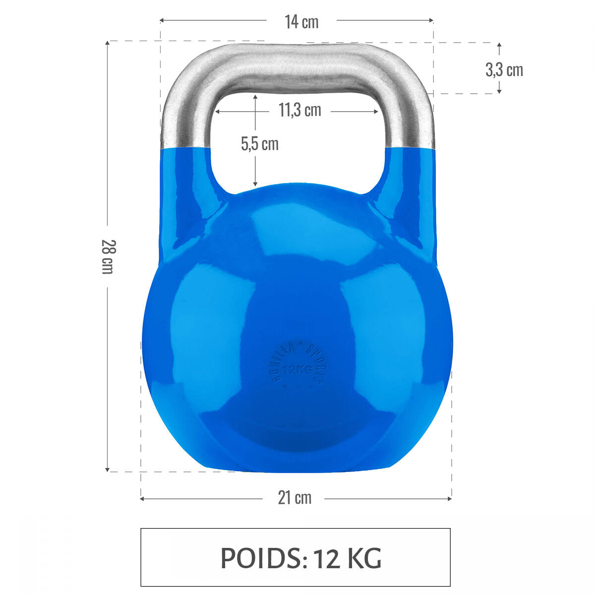 KETTLEBELL DE COMPÉTITION | MUSCULATION | POIDS AU CHOIX DE 8KG À 40KG 5/7