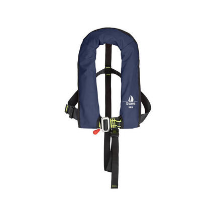Kinder-Automatikweste 150N ISO mit Harness, schwarz