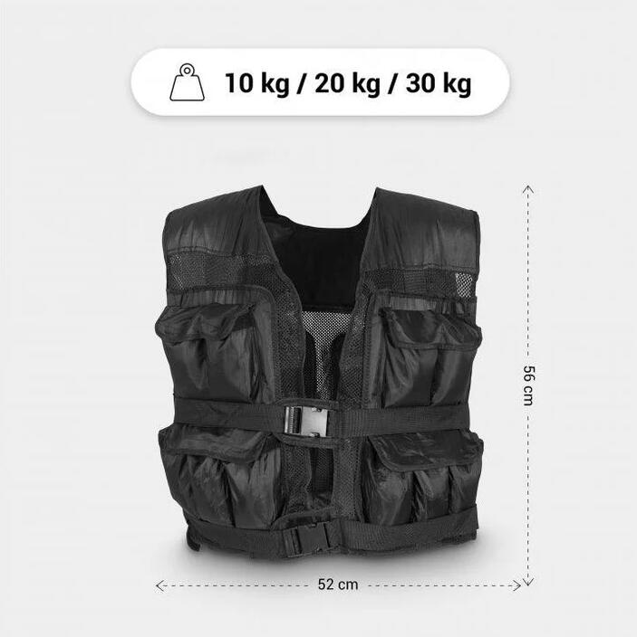 Unisex - fitness - zátěžová vesta 20 kg, nastavitelná, omyvatelná - vesta 7/7