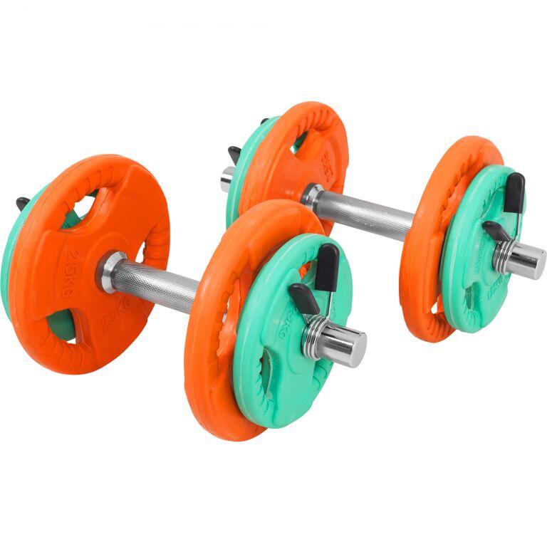 Dumbellset - Halterset - Gripper Gietijzer rubber coating - 20 kg 4/7