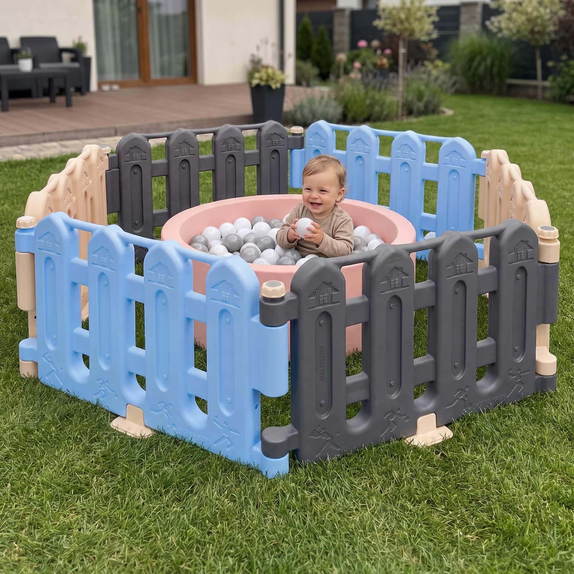 Recinzione modulare per bambini Primavera grigio-blu 7/7