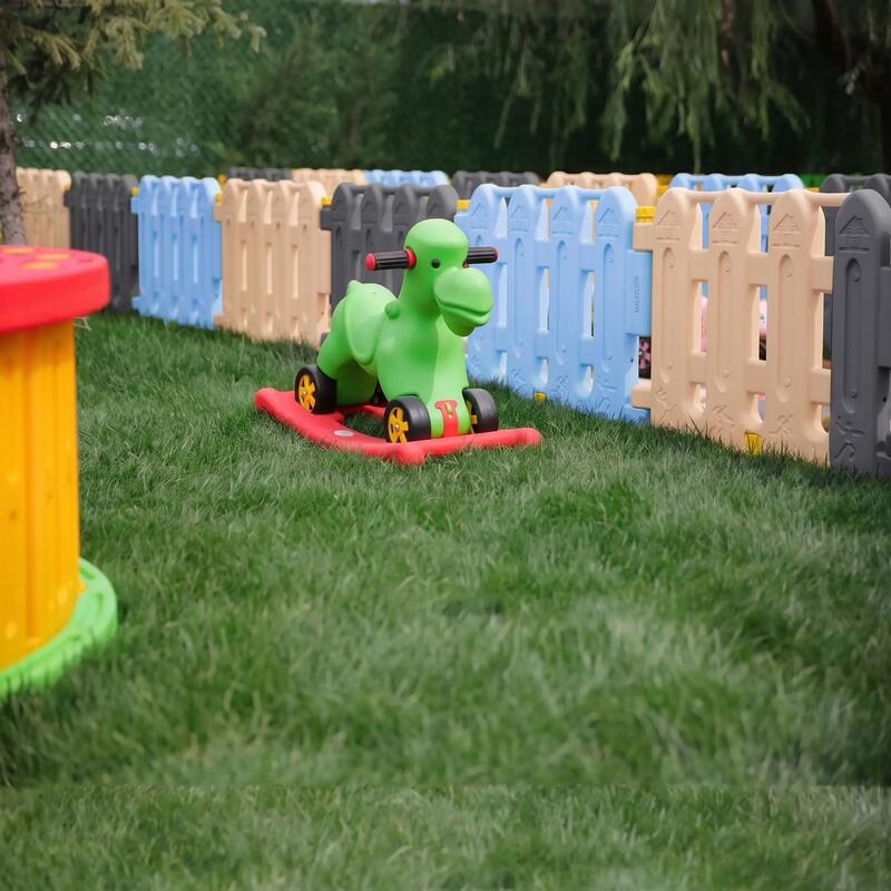 Copii Grădină Gard modular țarc din plastic Spring Multicolor