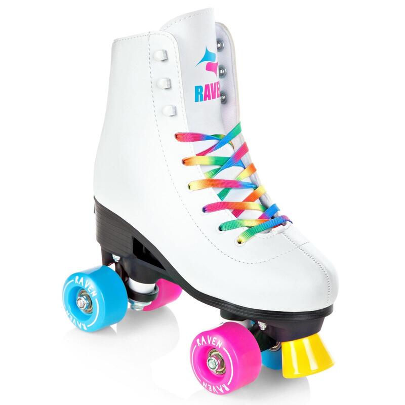 Patins de 4 rodas clássicos ajustável Raven Iris Branco