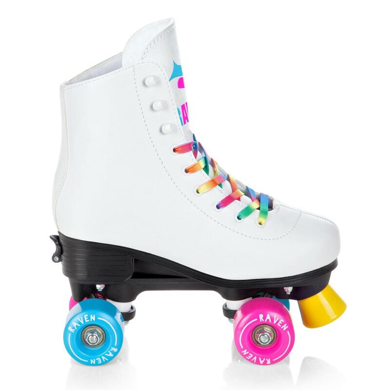 Patins de 4 rodas clássicos ajustável Raven Iris Branco