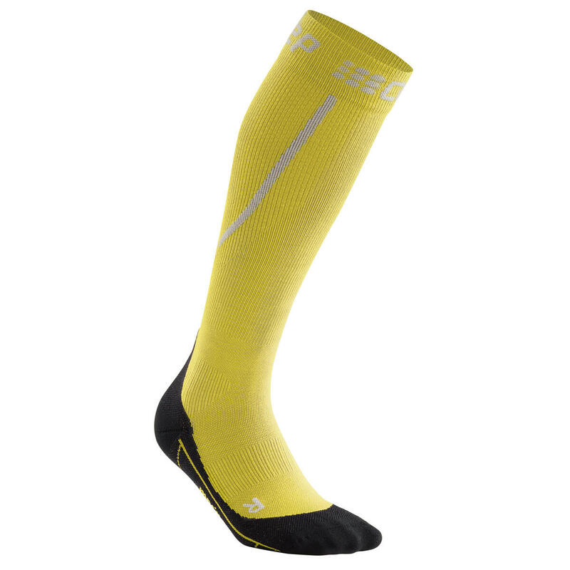 Sosete de compresie pentru femei alergare iarna Winter Run Socks - galben negru