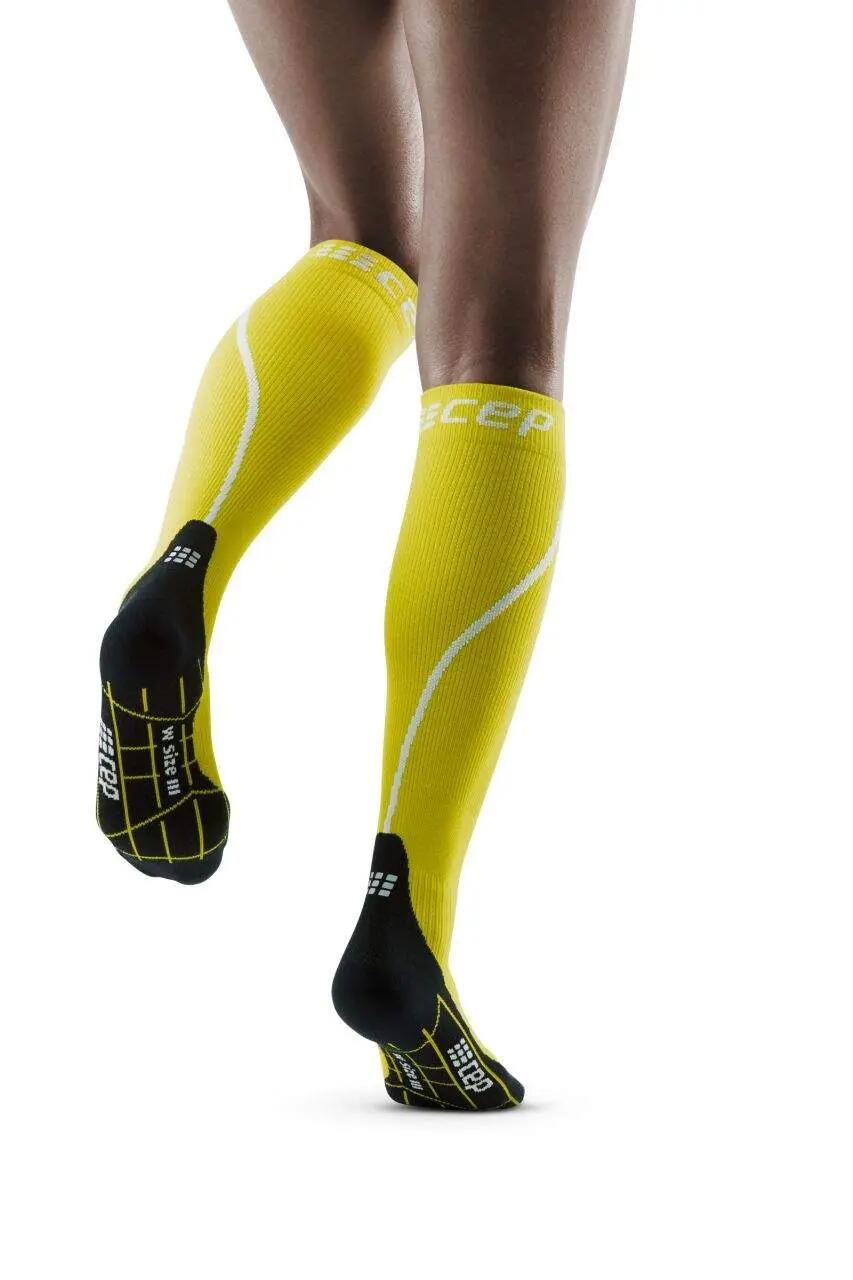 Sosete de compresie pentru femei alergare iarna Winter Run Socks - galben negru 4/5