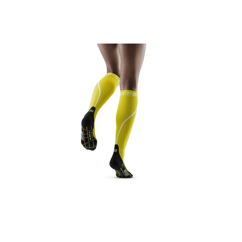 Sosete de compresie pentru femei alergare iarna Winter Run Socks - galben negru