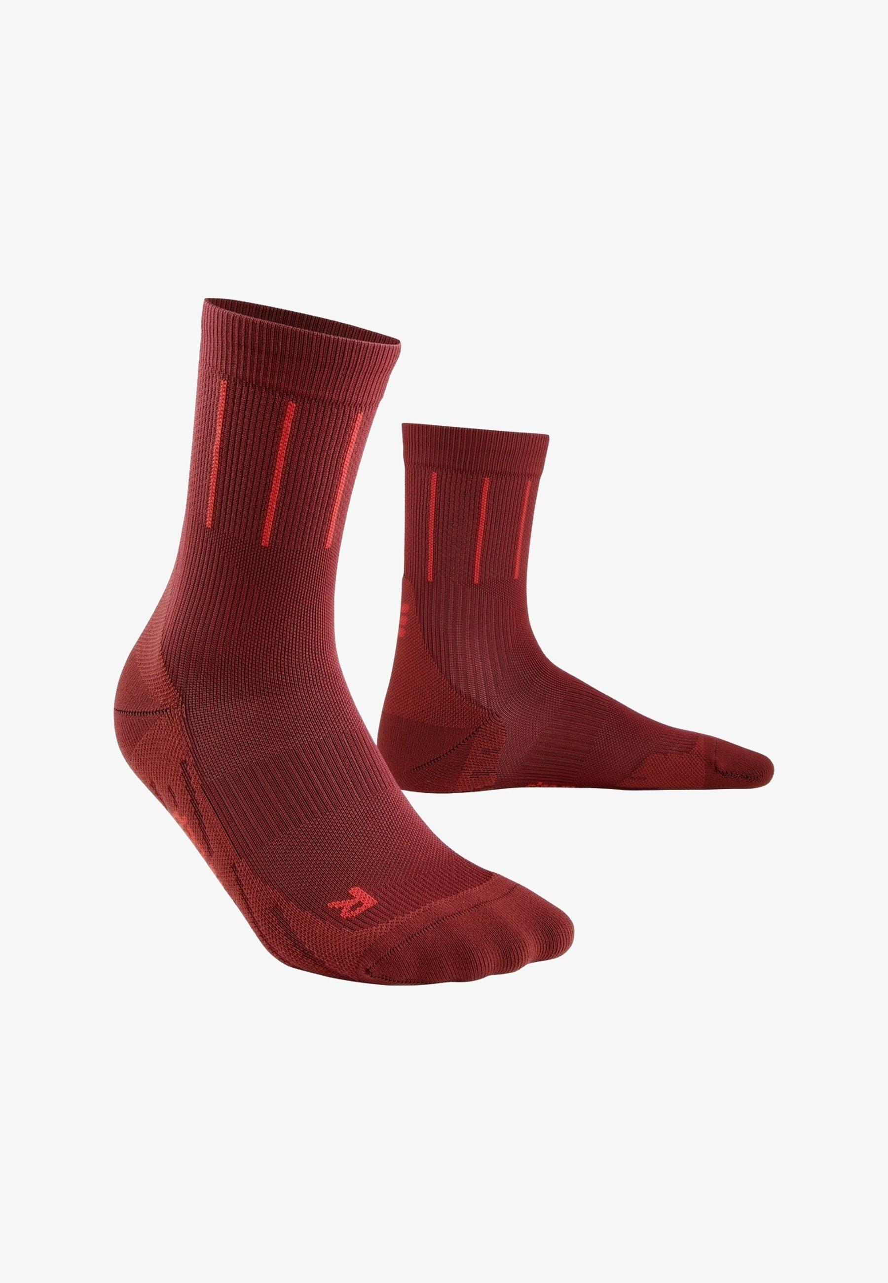 Sosete compresie medii - pinstripe socks running mid cut - red