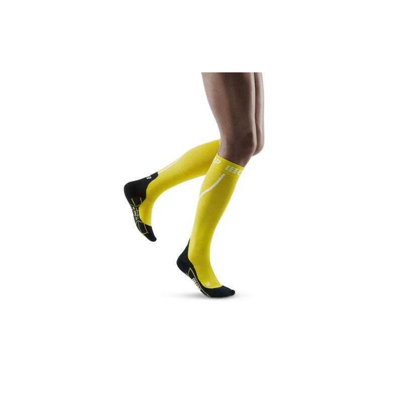 Sosete de compresie pentru femei alergare iarna Winter Run Socks - galben negru