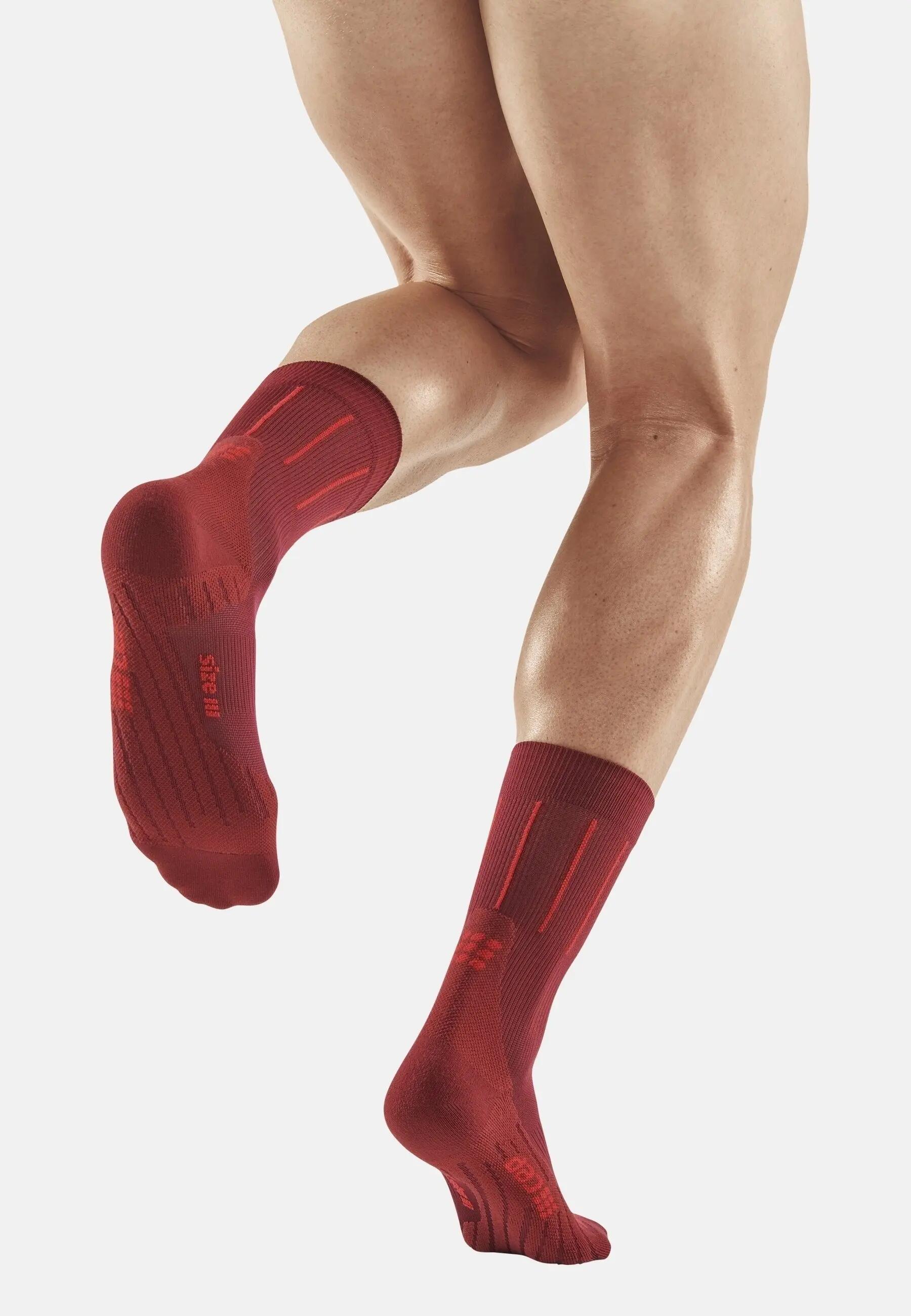 Sosete compresie medii - pinstripe socks running mid cut - red 5/5