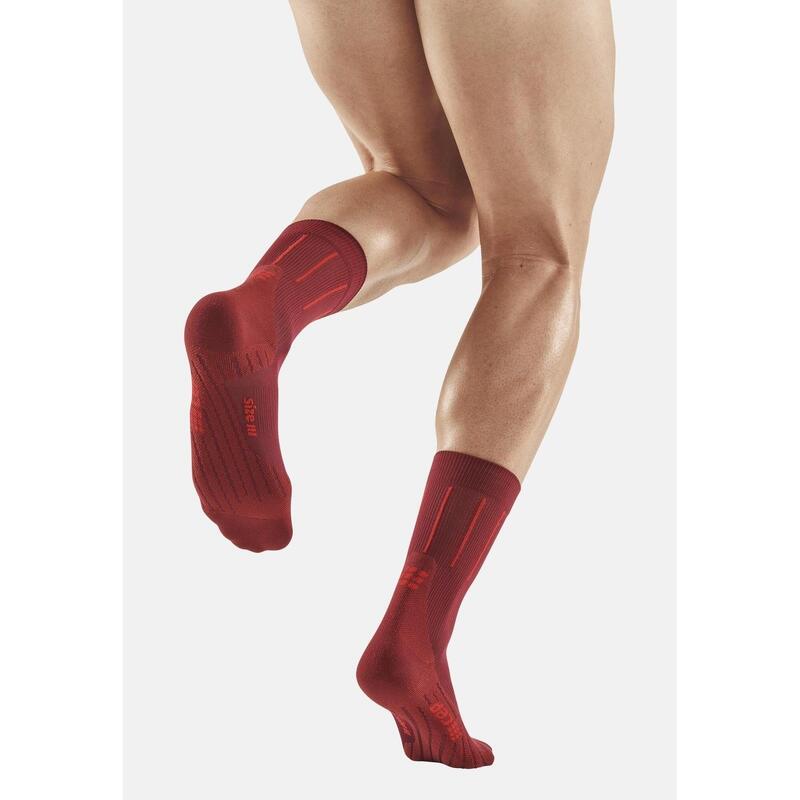 Sosete compresie medii - pinstripe socks running mid cut - red