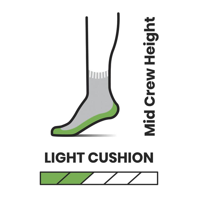 Sosete sport femei Hike Stitch Stripe Light Cushion Mid Crew socks - alb maro N…