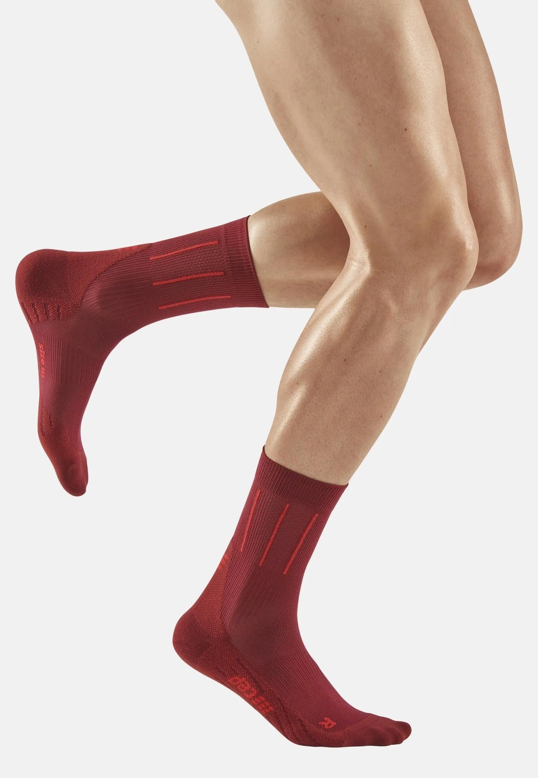 Sosete compresie medii - pinstripe socks running mid cut - red 4/5